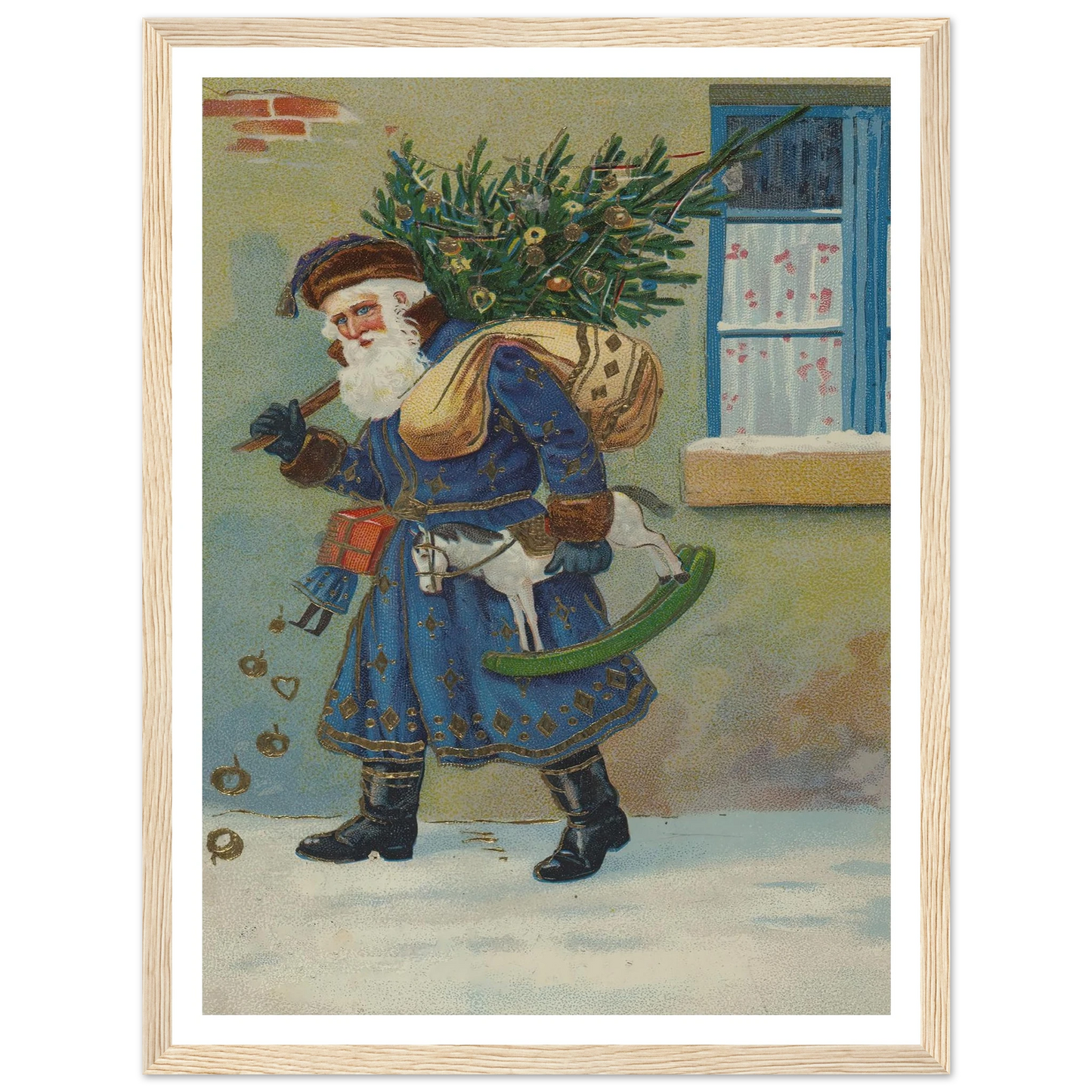 The Gnome's Festive Burden - Framed Poster - 30x40 cm / 12x16″ - Black frame