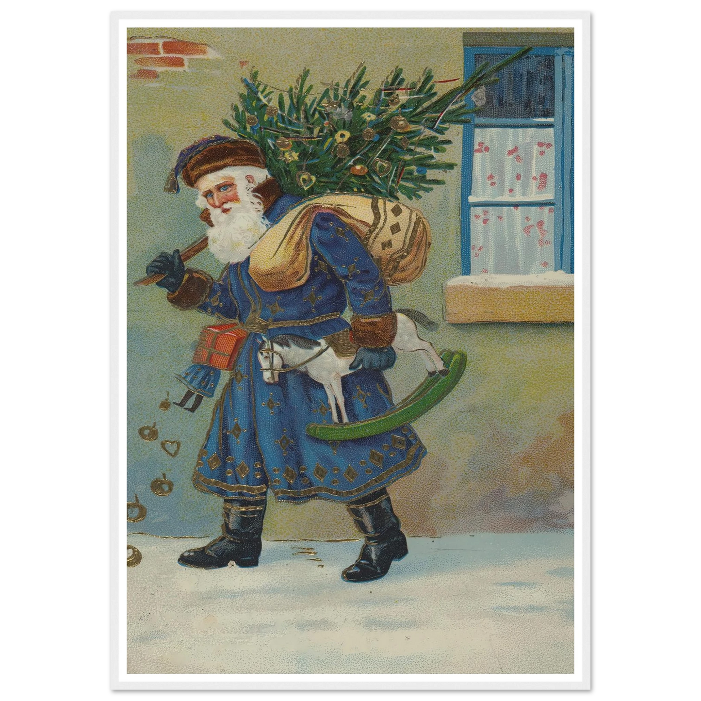 The Gnome's Festive Burden - Framed Poster - 30x40 cm / 12x16″ - Black frame