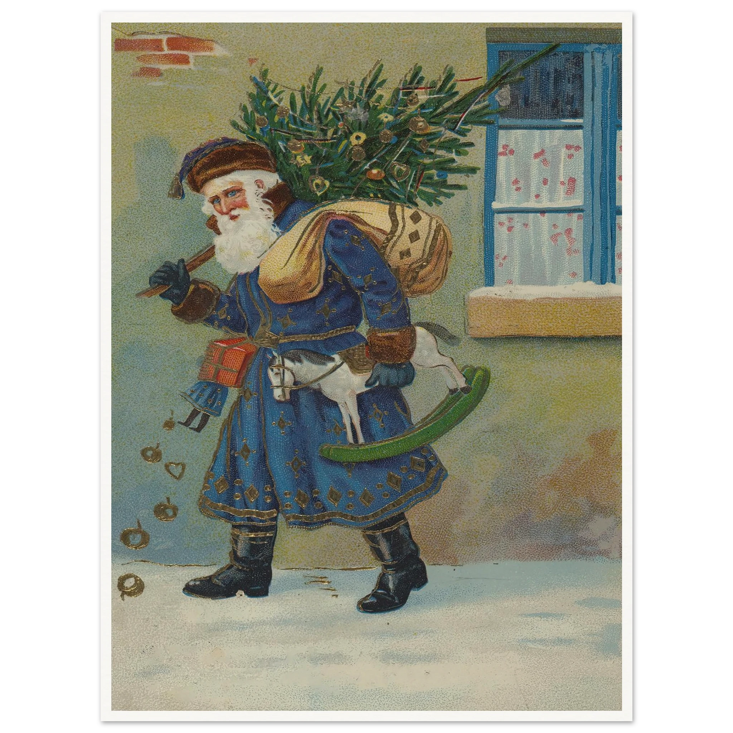 The Gnome's Festive Burden - Framed Poster - 30x40 cm / 12x16″ - Black frame