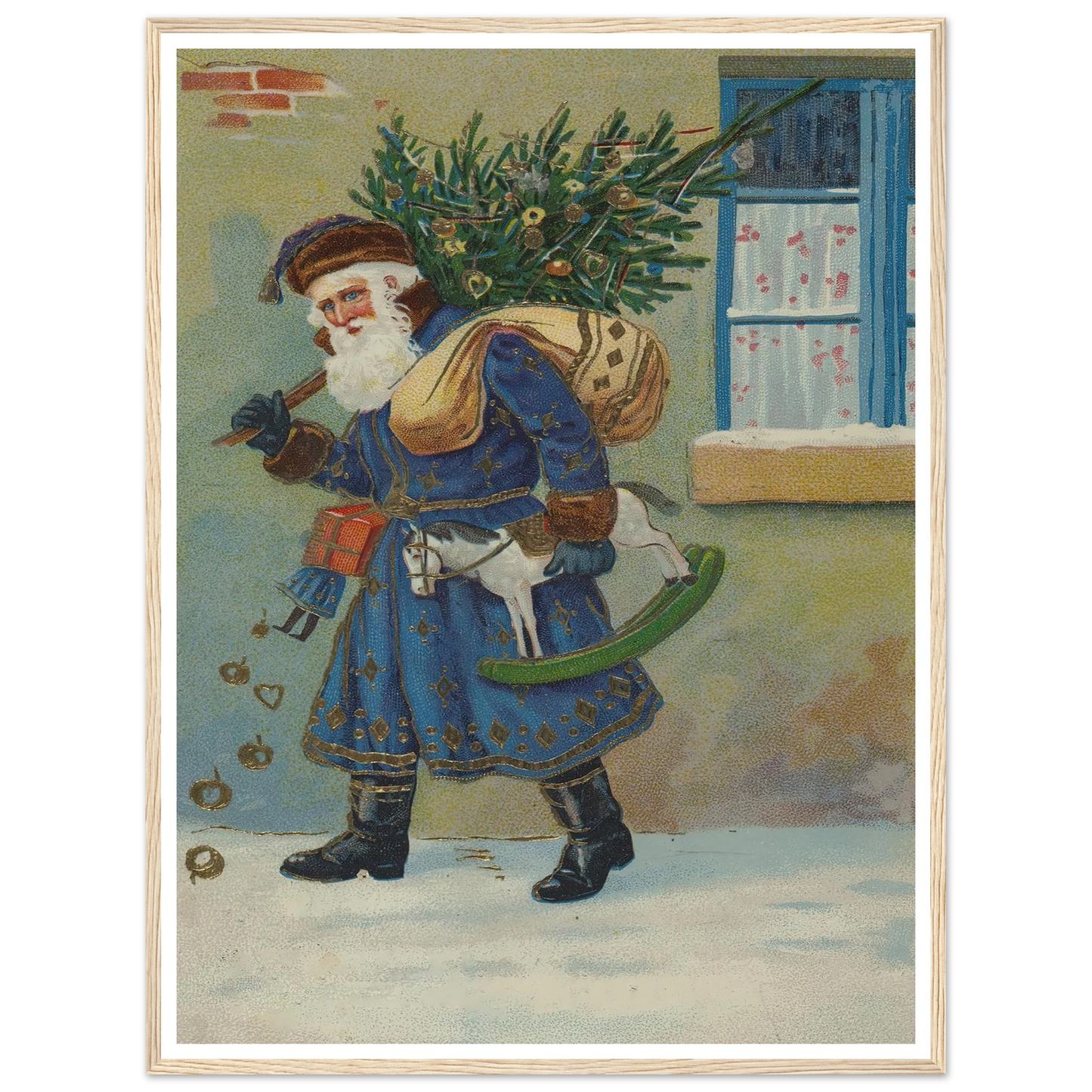 The Gnome's Festive Burden - Framed Poster - 30x40 cm / 12x16″ - Black frame