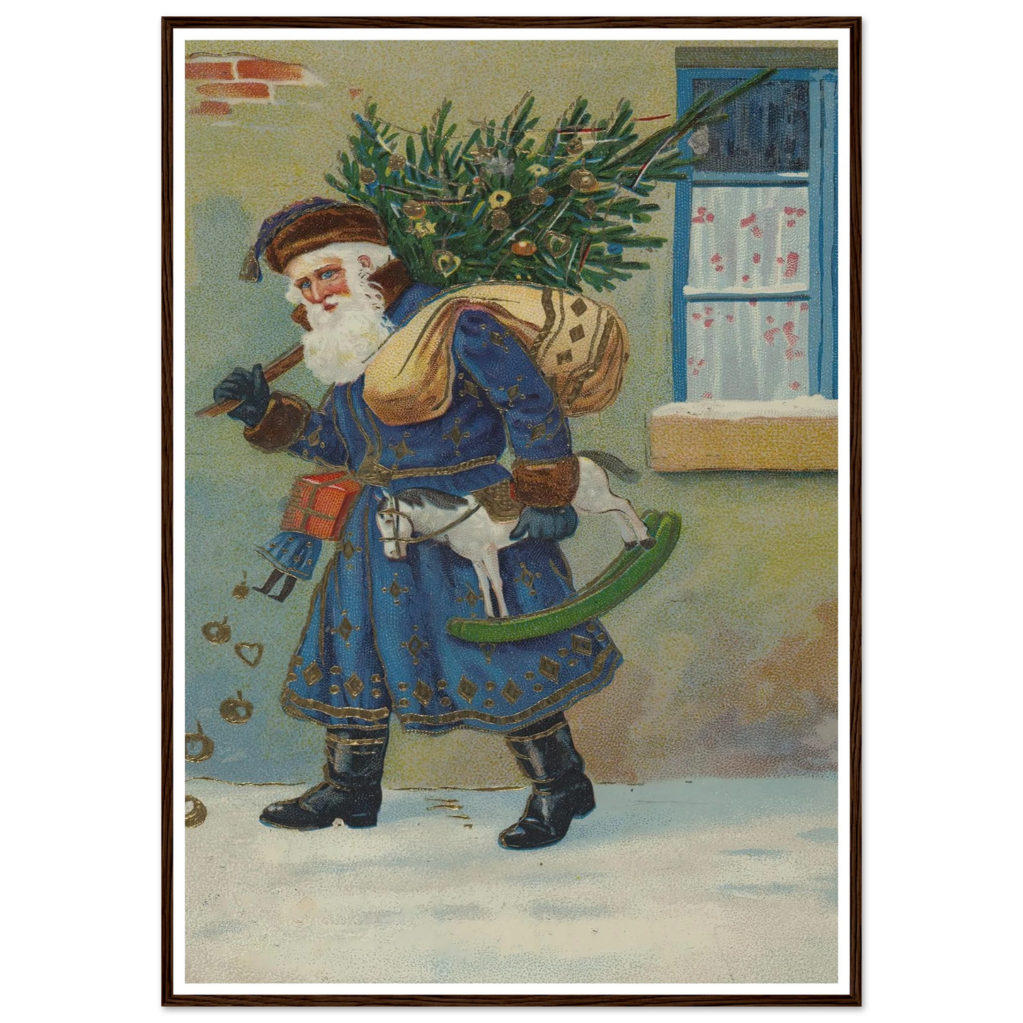 The Gnome's Festive Burden - Framed Poster - 30x40 cm / 12x16″ - Black frame