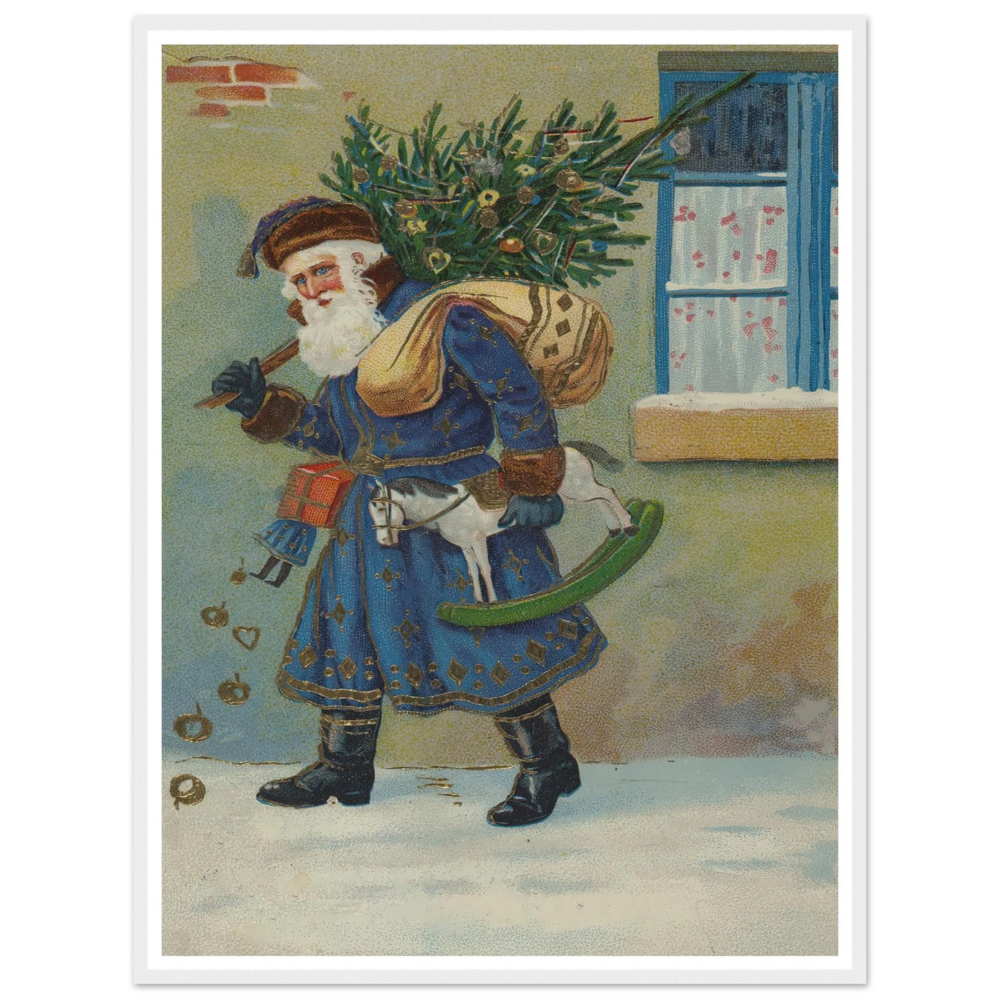 The Gnome's Festive Burden - Framed Poster - 30x40 cm / 12x16″ - Black frame
