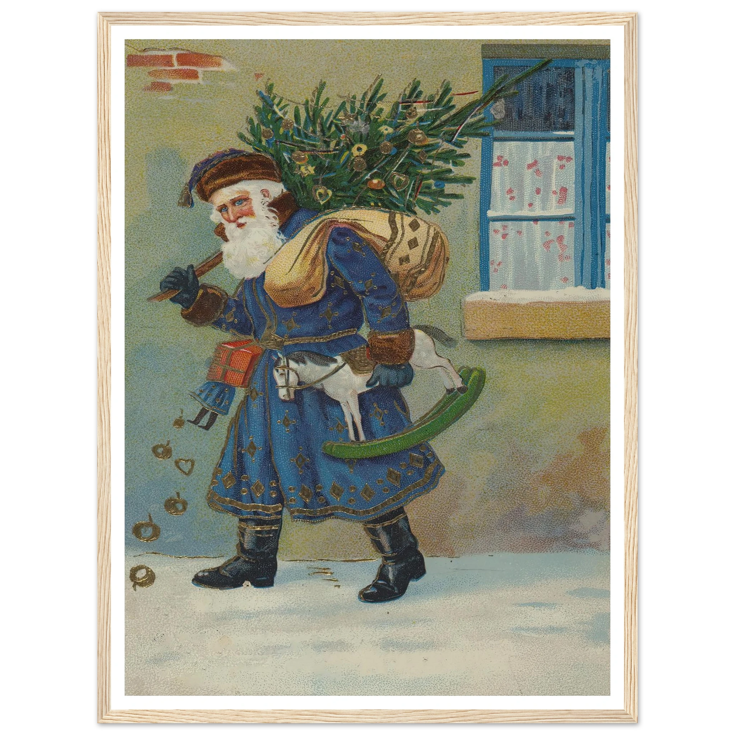 The Gnome's Festive Burden - Framed Poster - 30x40 cm / 12x16″ - Black frame