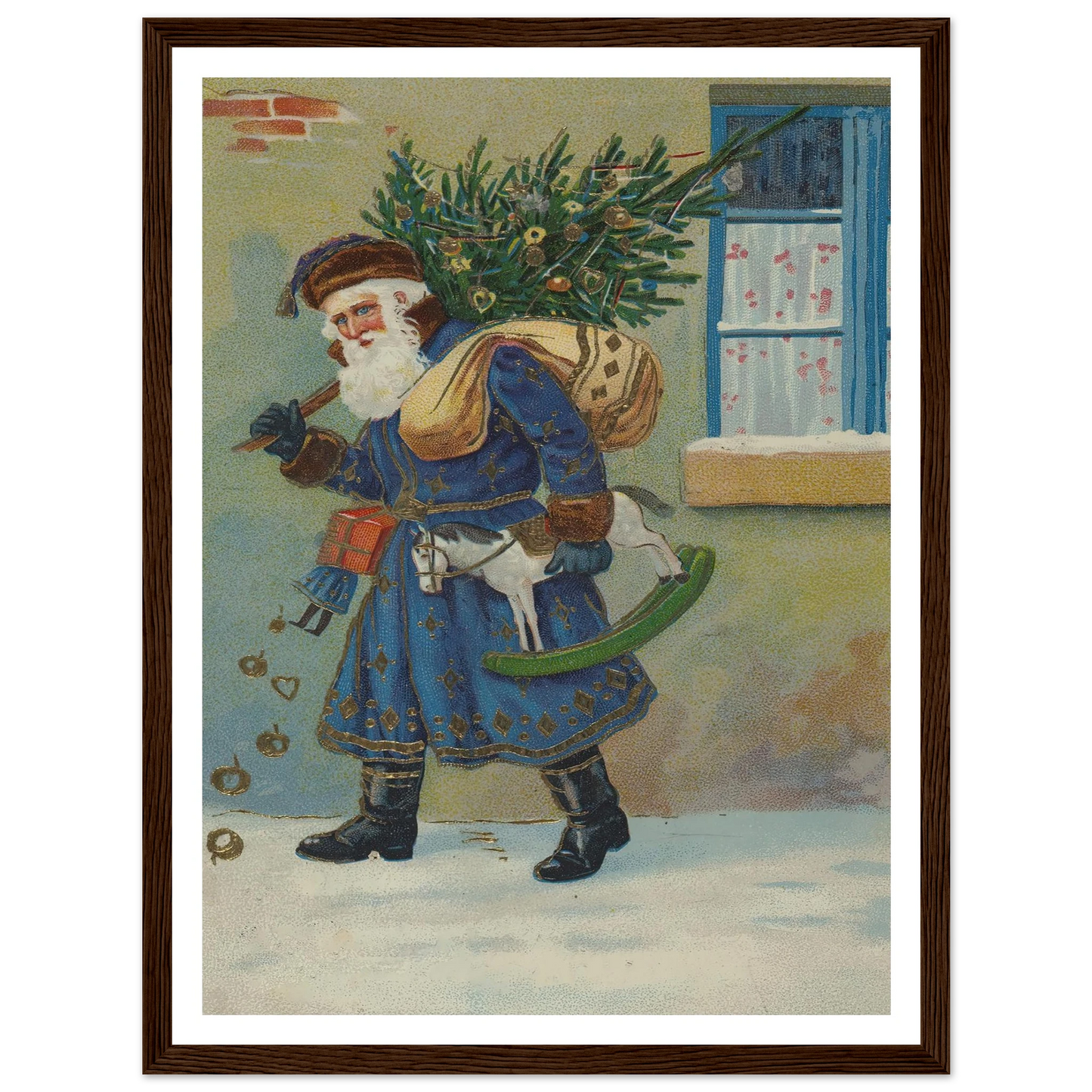 The Gnome's Festive Burden - Framed Poster - 30x40 cm / 12x16″ - Black frame
