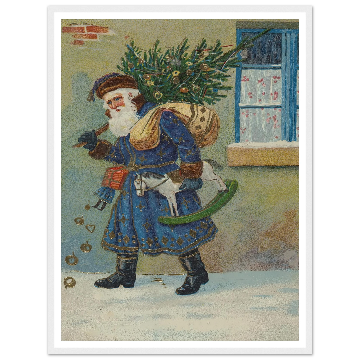 The Gnome's Festive Burden - Framed Poster - 30x40 cm / 12x16″ - Black frame