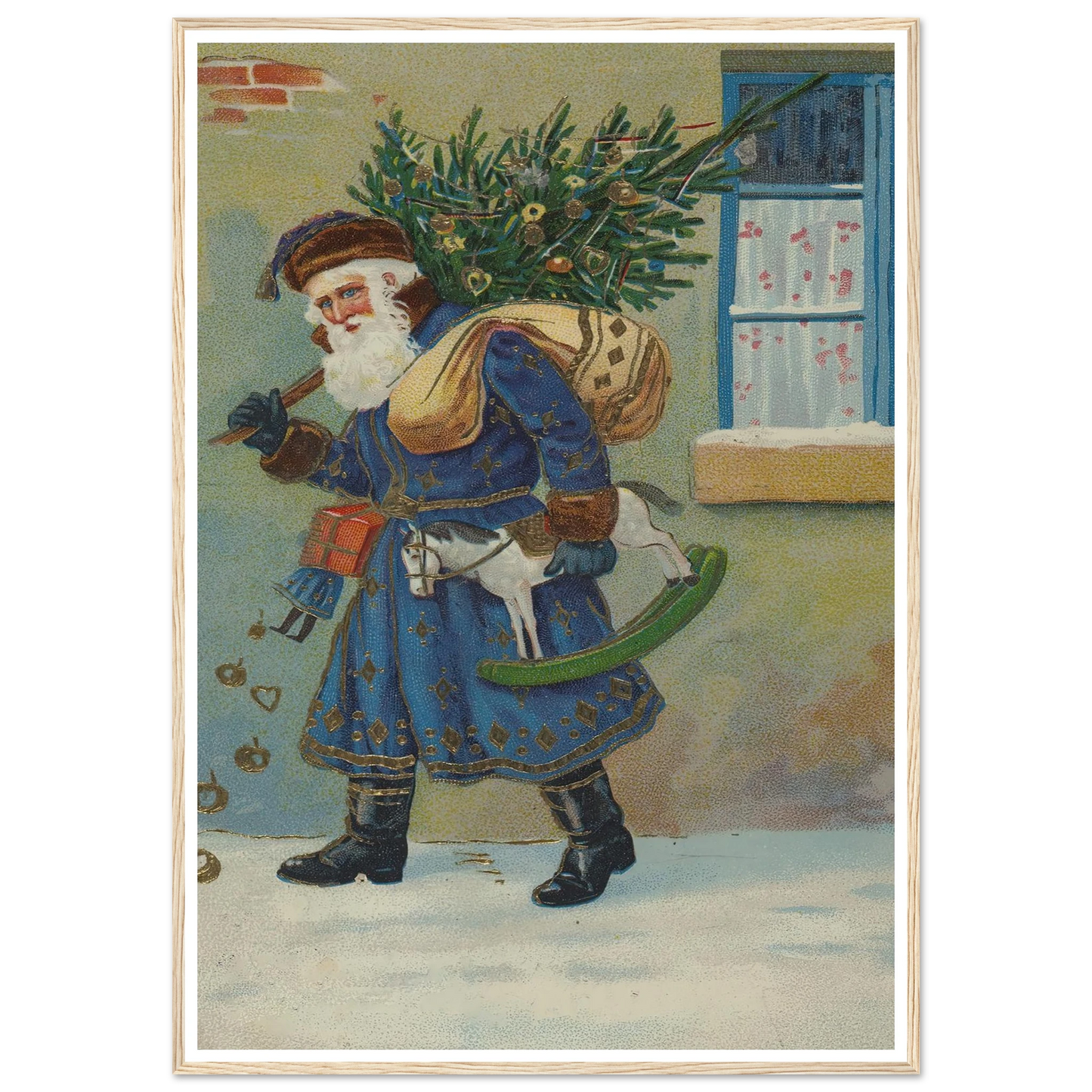 The Gnome's Festive Burden - Framed Poster - 30x40 cm / 12x16″ - Black frame