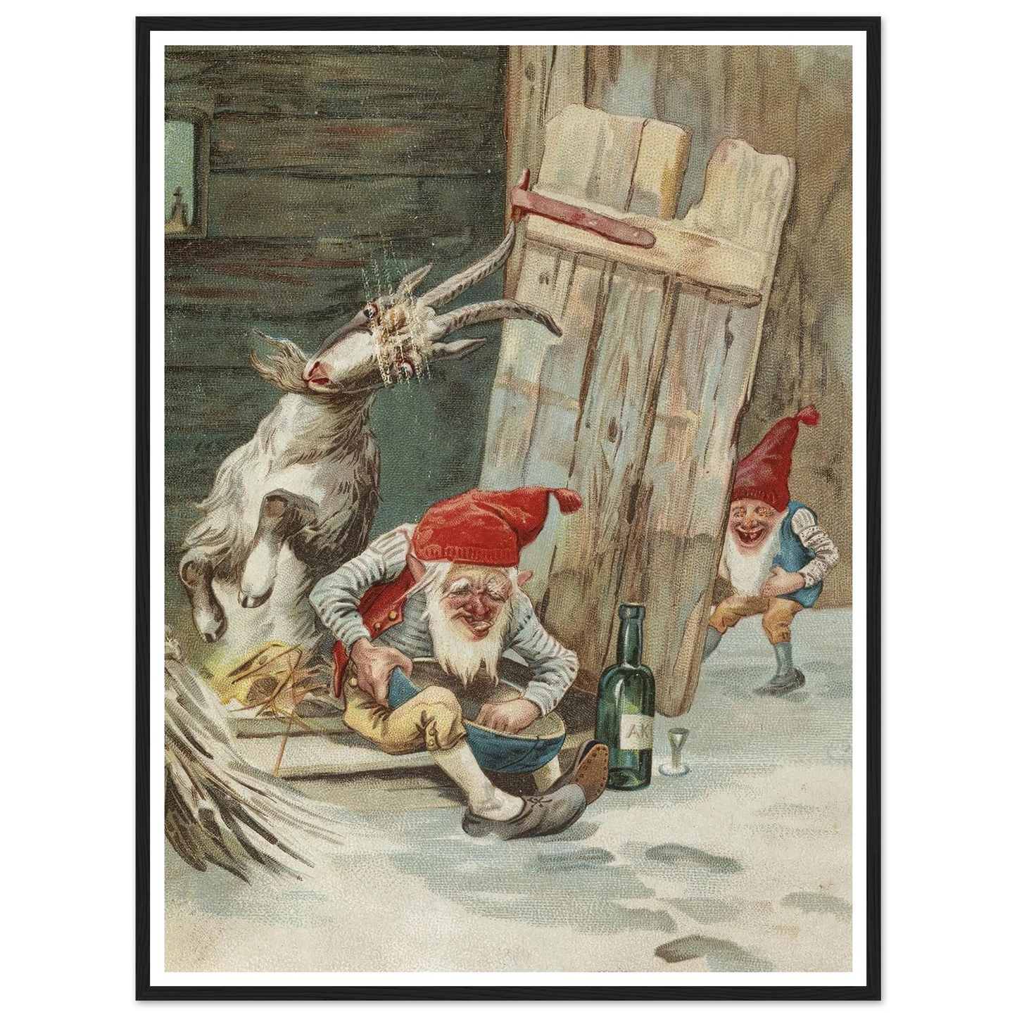 The Gnomes' Goofy Prank - Framed Poster - 30x40 cm / 12x16″ - Black frame