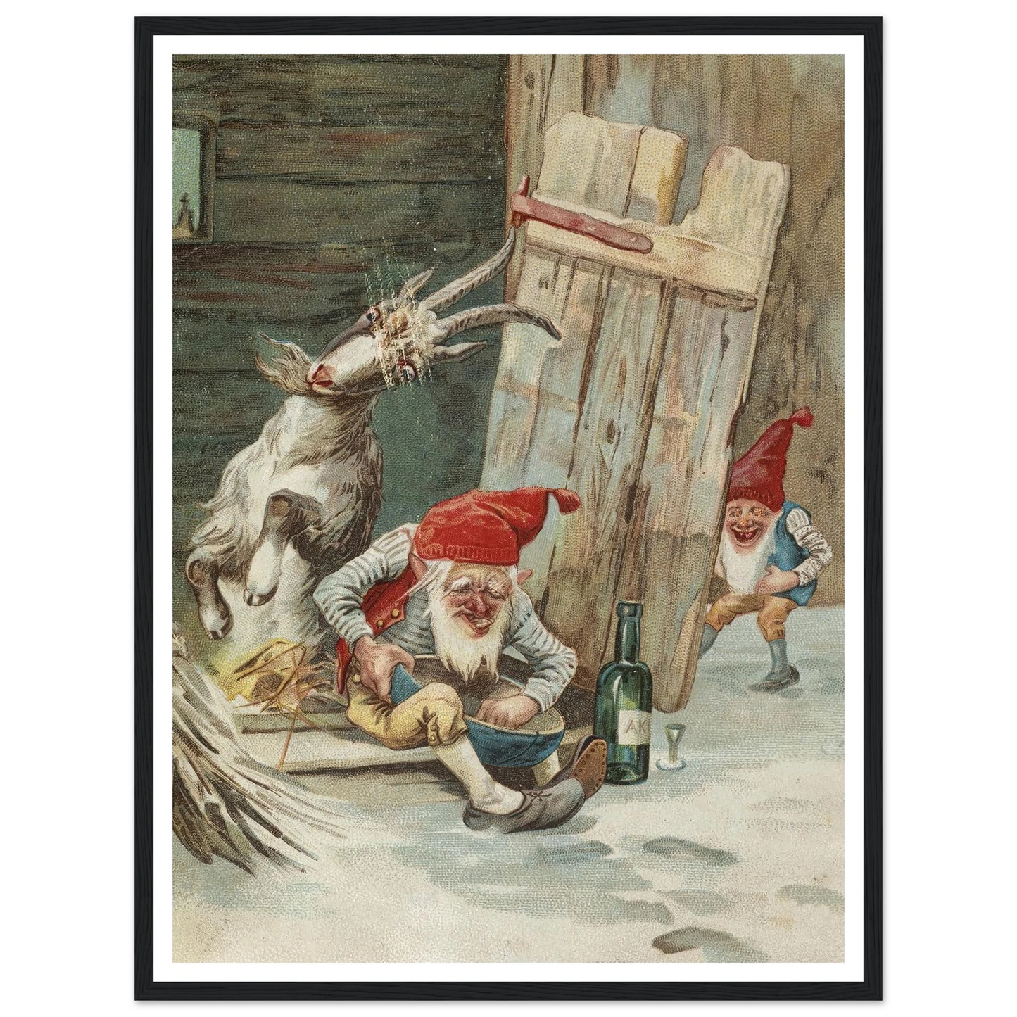 The Gnomes' Goofy Prank - Framed Poster - 30x40 cm / 12x16″ - Black frame