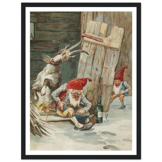 The Gnomes' Goofy Prank - Framed Poster - 30x40 cm / 12x16″ - Black frame