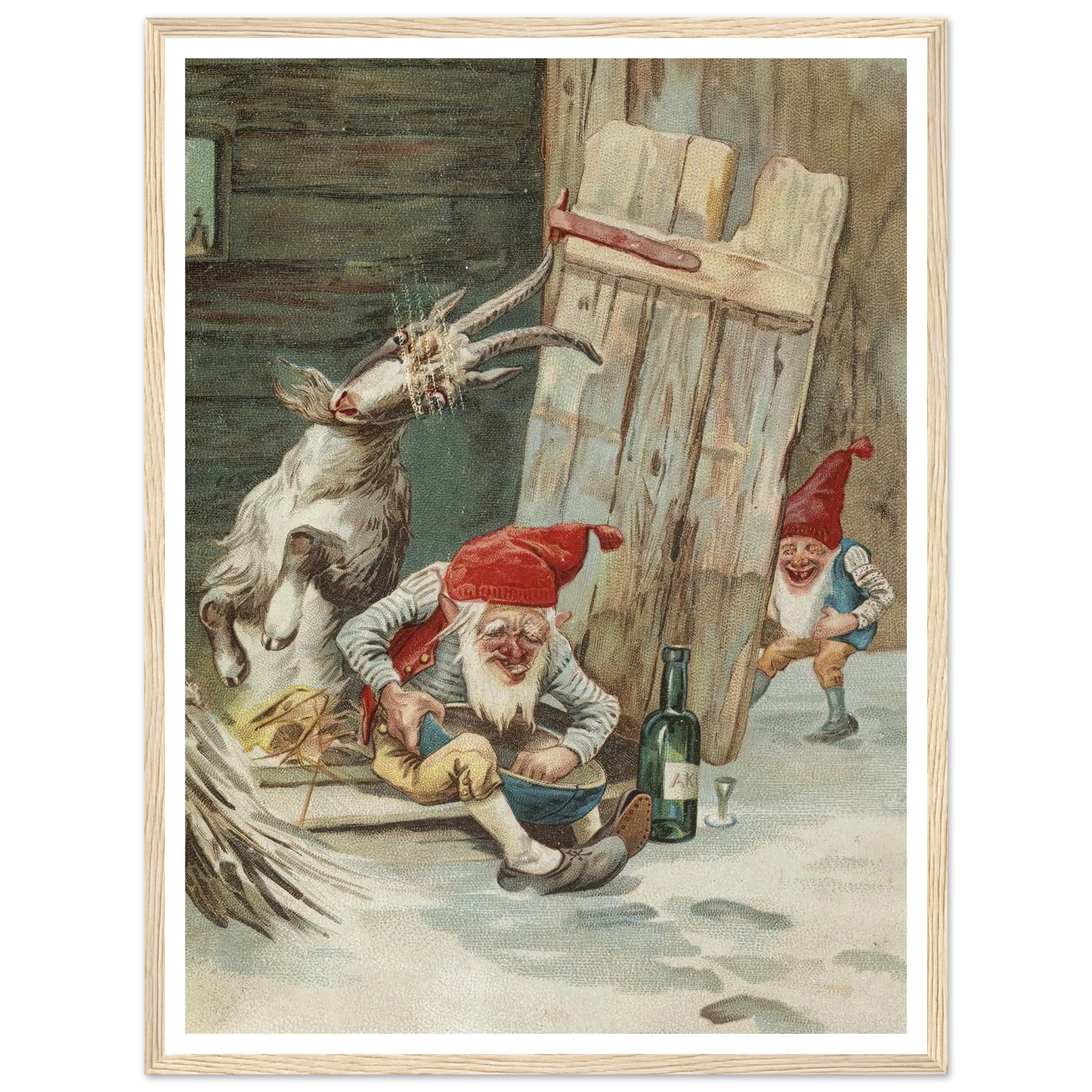 The Gnomes' Goofy Prank - Framed Poster - 30x40 cm / 12x16″ - Black frame