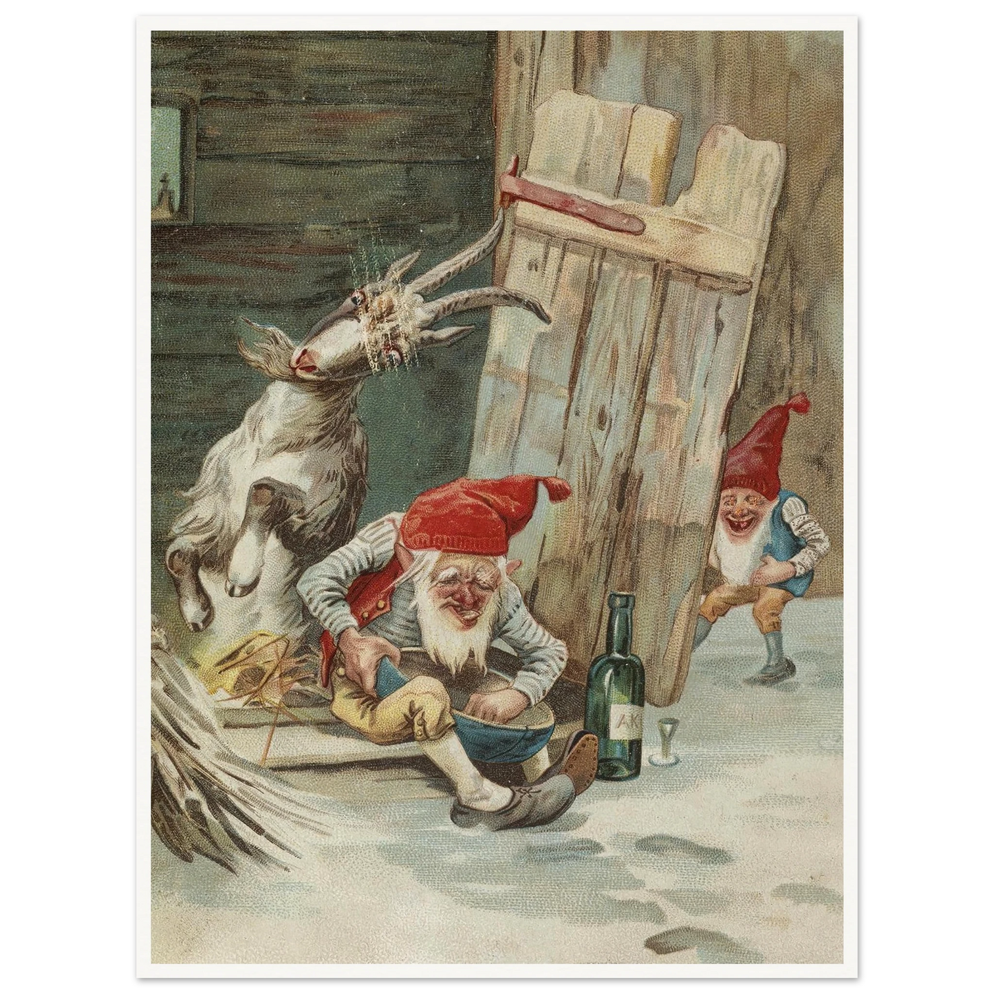 The Gnomes' Goofy Prank - Framed Poster - 30x40 cm / 12x16″ - Black frame