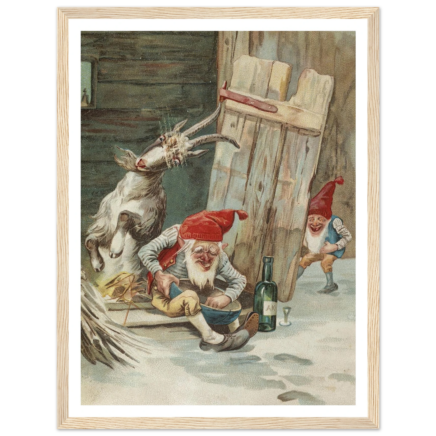 The Gnomes' Goofy Prank - Framed Poster - 30x40 cm / 12x16″ - Black frame
