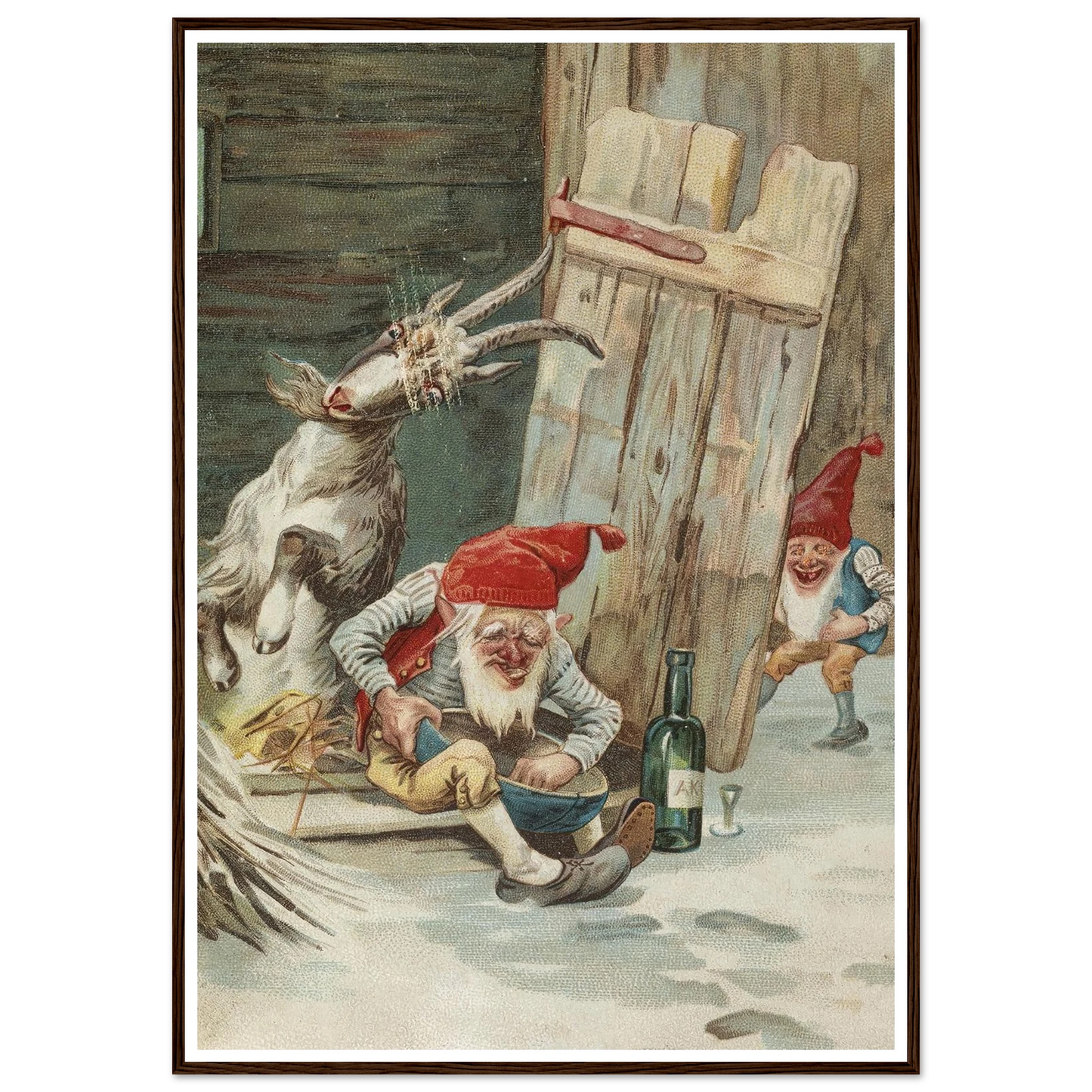 The Gnomes' Goofy Prank - Framed Poster - 30x40 cm / 12x16″ - Black frame