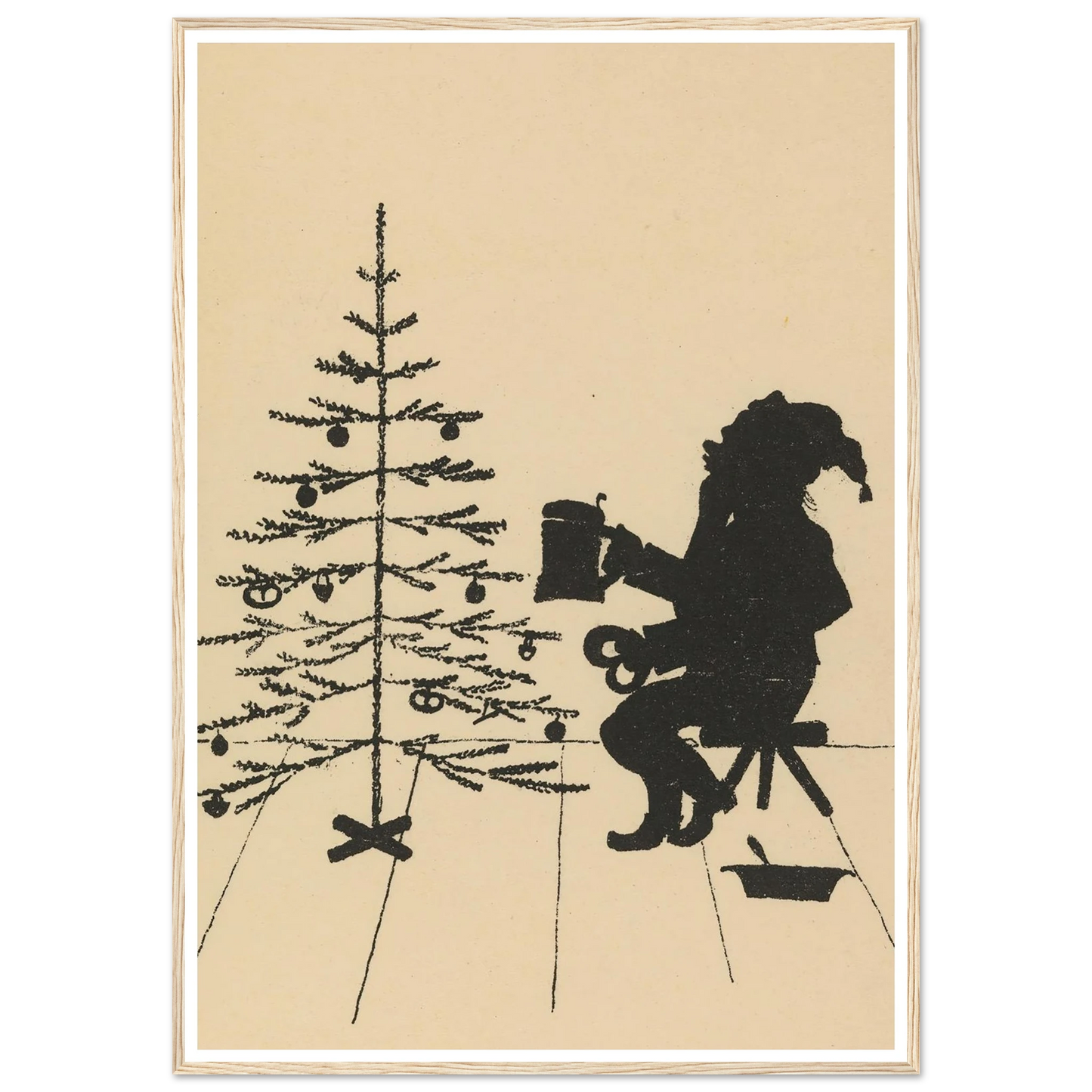 The Gnome's Quiet Toast - Framed Poster - 30x40 cm / 12x16″ - Black frame