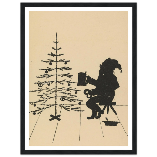 The Gnome's Quiet Toast - Framed Poster - 30x40 cm / 12x16″ - Black frame