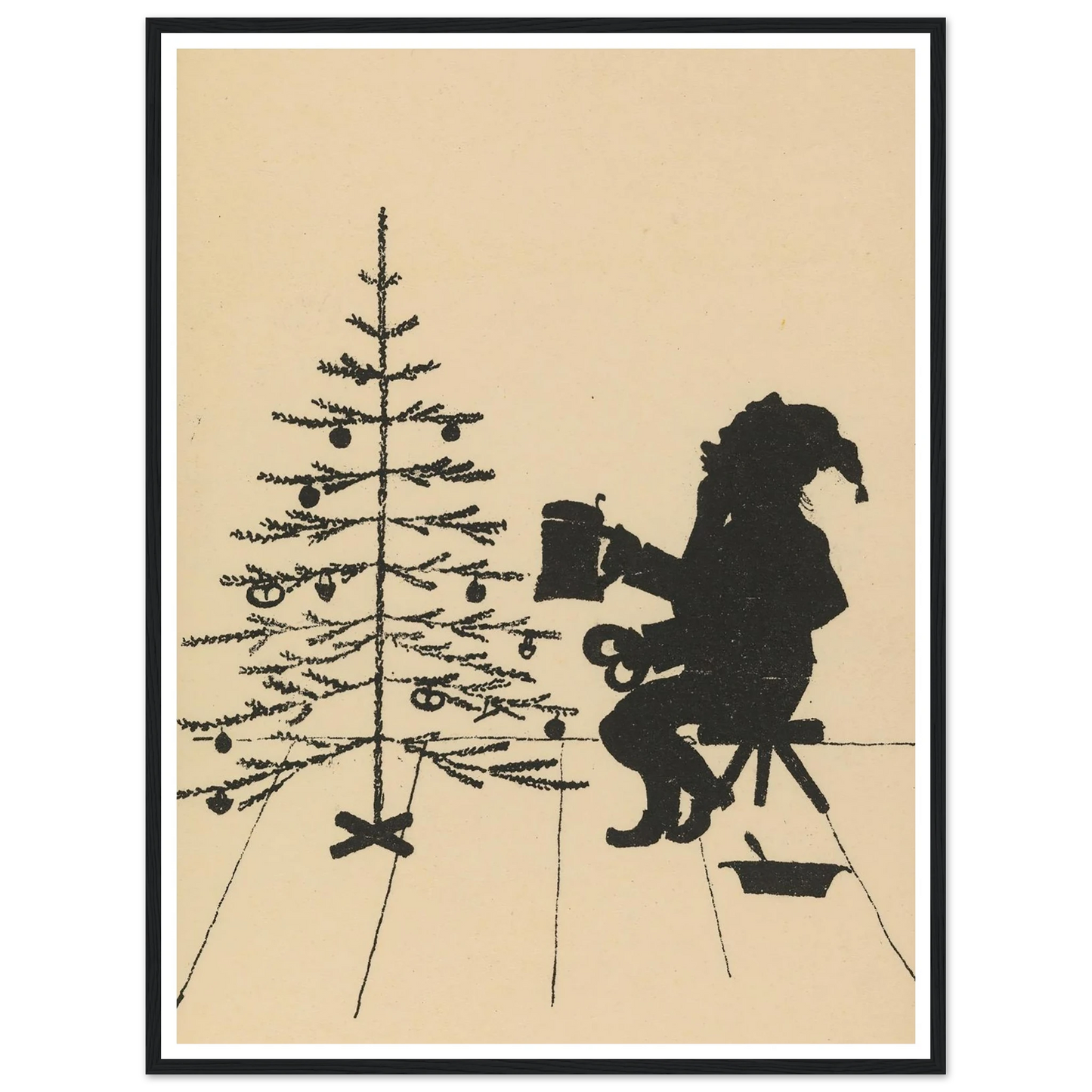 The Gnome's Quiet Toast - Framed Poster - 30x40 cm / 12x16″ - Black frame