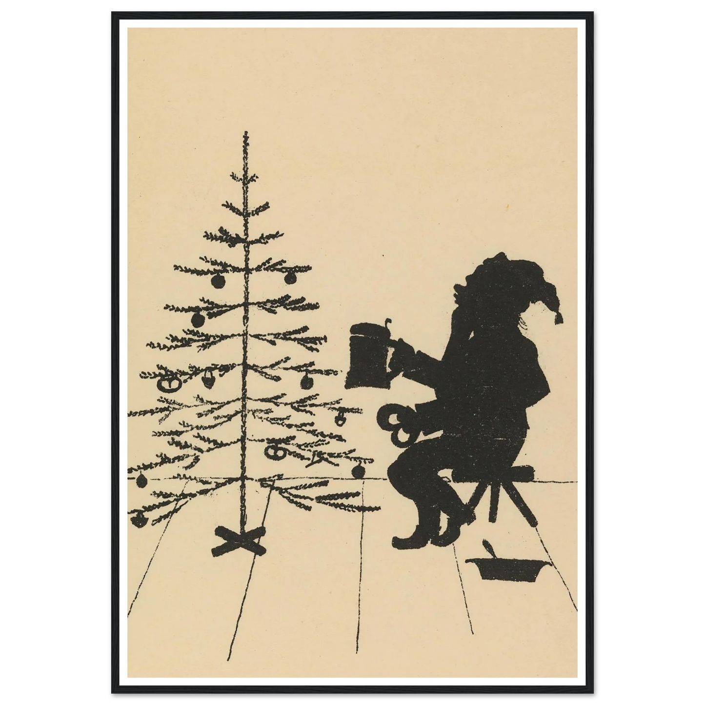 The Gnome's Quiet Toast - Framed Poster - 30x40 cm / 12x16″ - Black frame