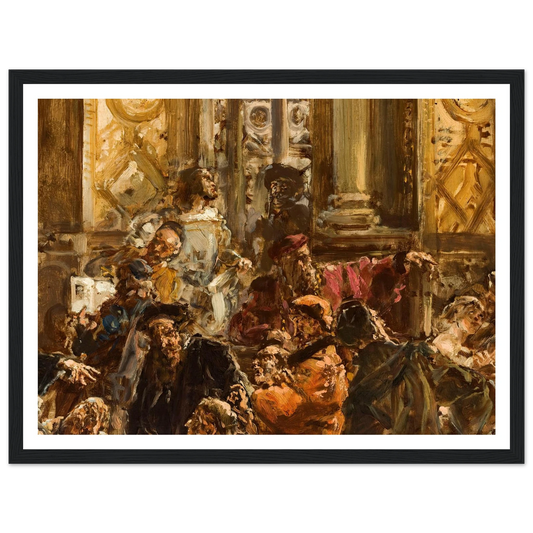 The Golden Age in Literature in the 16th c., from the series “History of Civilization in Poland” (1888) Art Print | Jan Matejko - Framed Poster - 30x40 cm / 12x16″ - Black frame