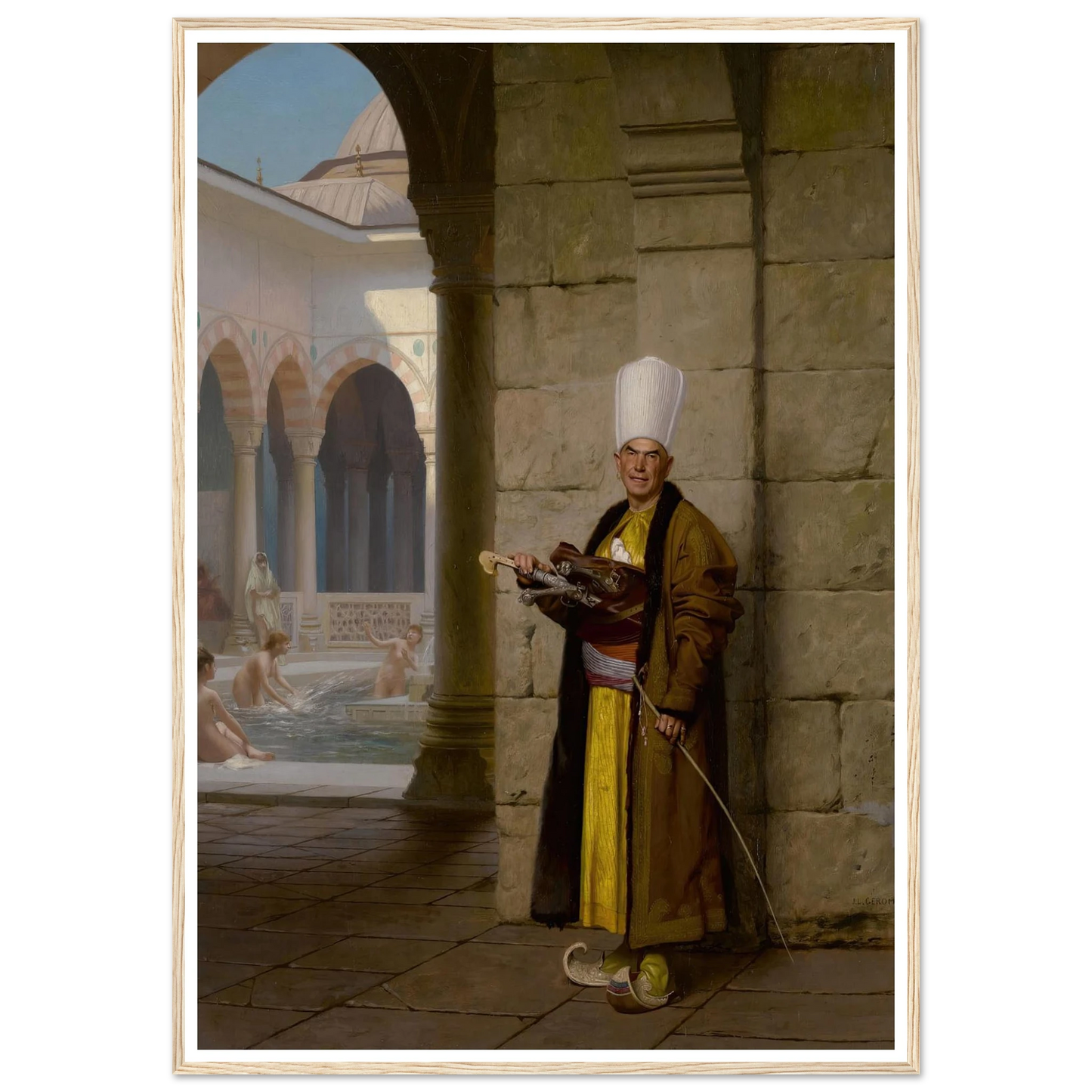 The Grand White Eunuch Art Print | Jean Leon Gerome - Framed Poster - 30x40 cm / 12x16″ - Black frame