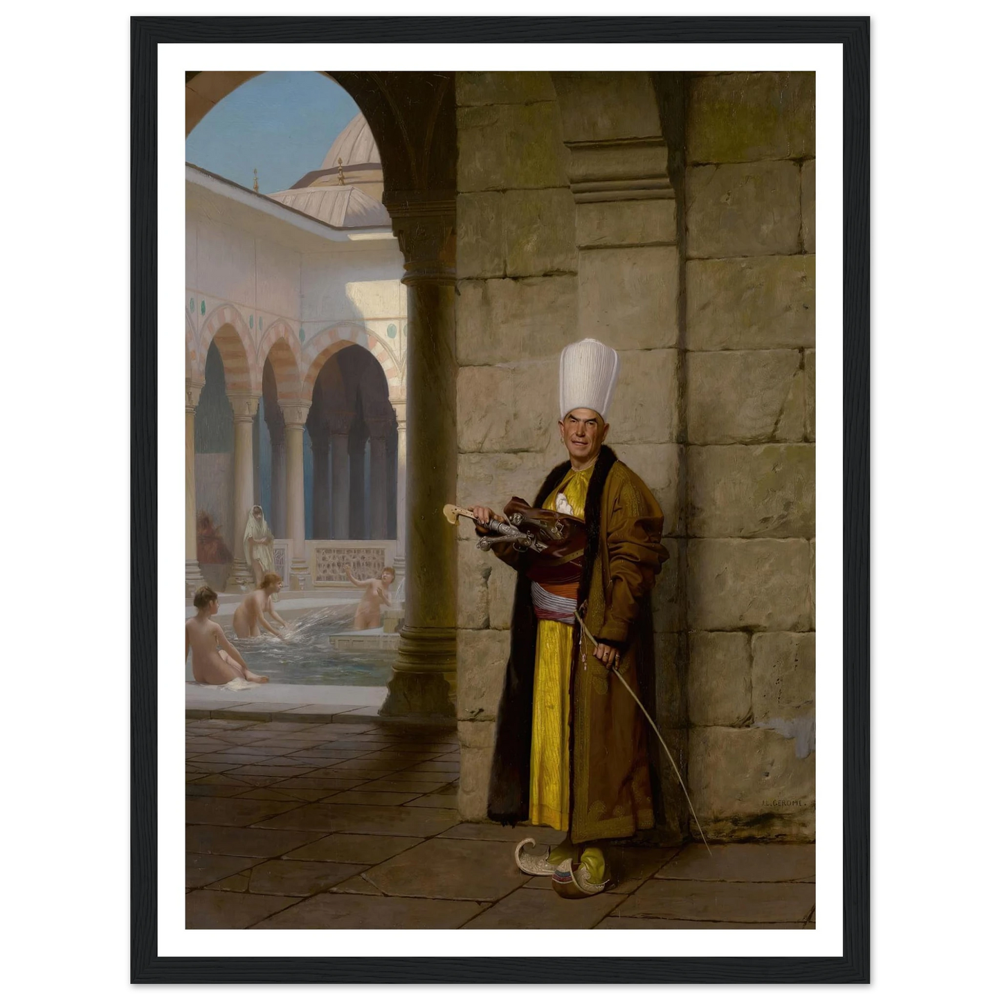 The Grand White Eunuch Art Print | Jean Leon Gerome - Framed Poster - 30x40 cm / 12x16″ - Black frame