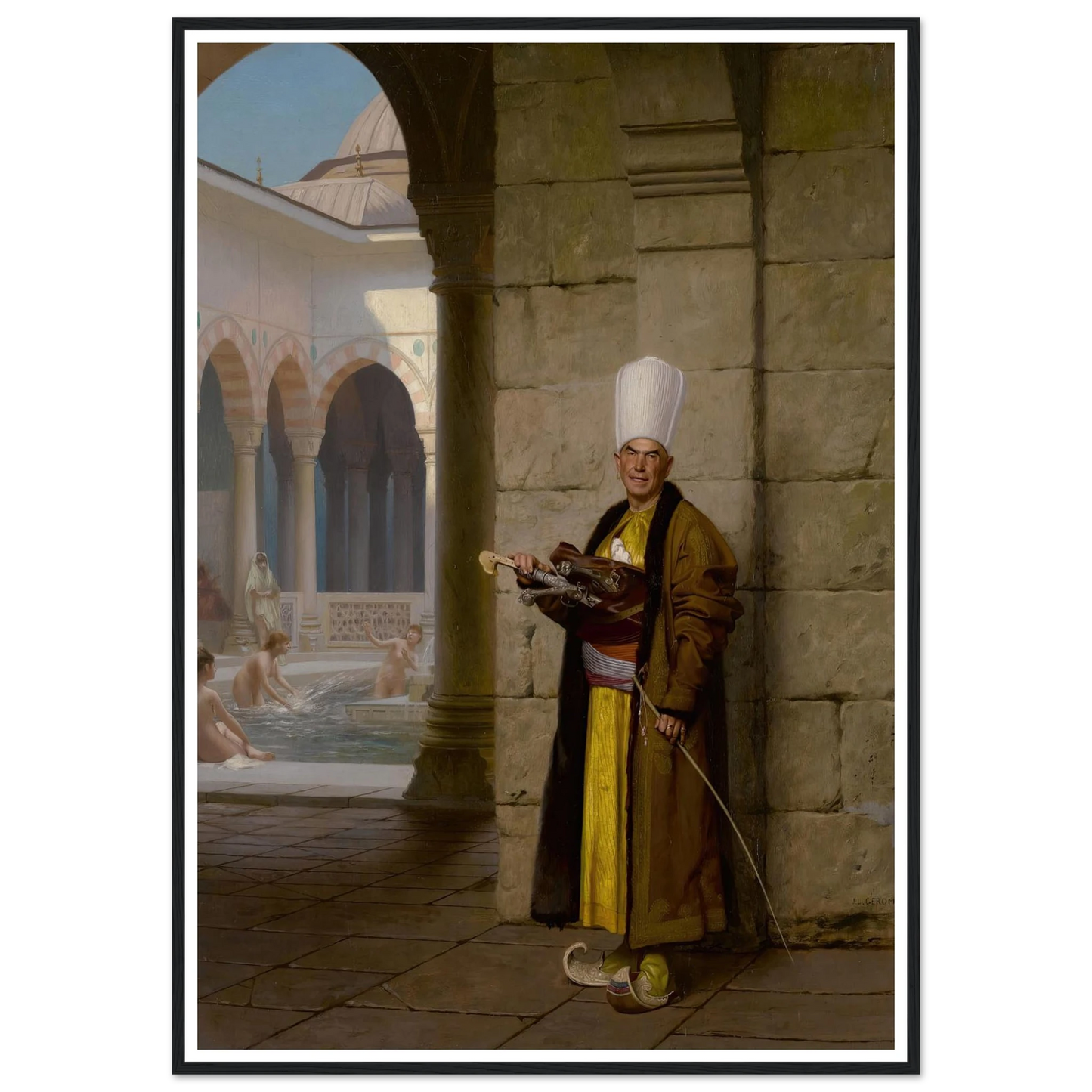 The Grand White Eunuch Art Print | Jean Leon Gerome - Framed Poster - 30x40 cm / 12x16″ - Black frame