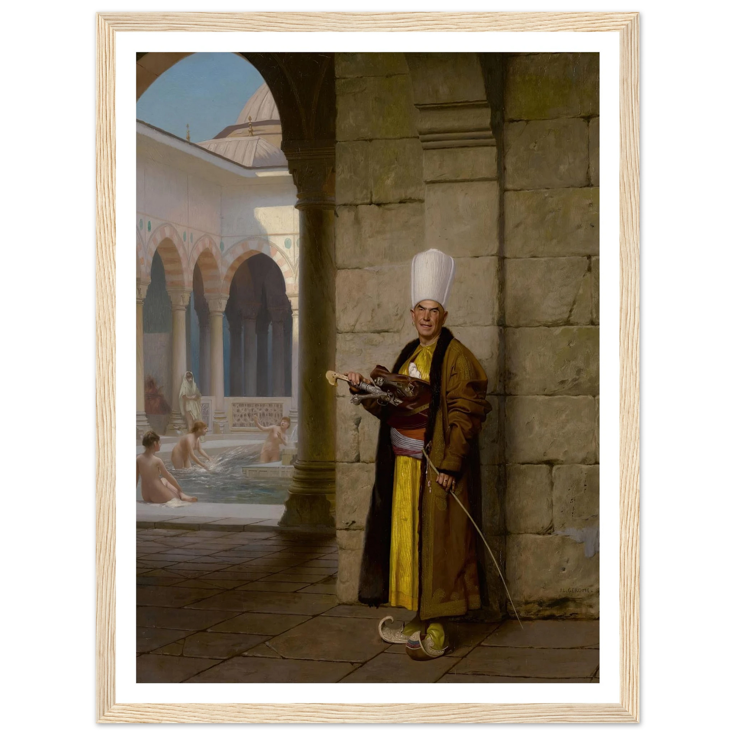The Grand White Eunuch Art Print | Jean Leon Gerome - Framed Poster - 30x40 cm / 12x16″ - Black frame