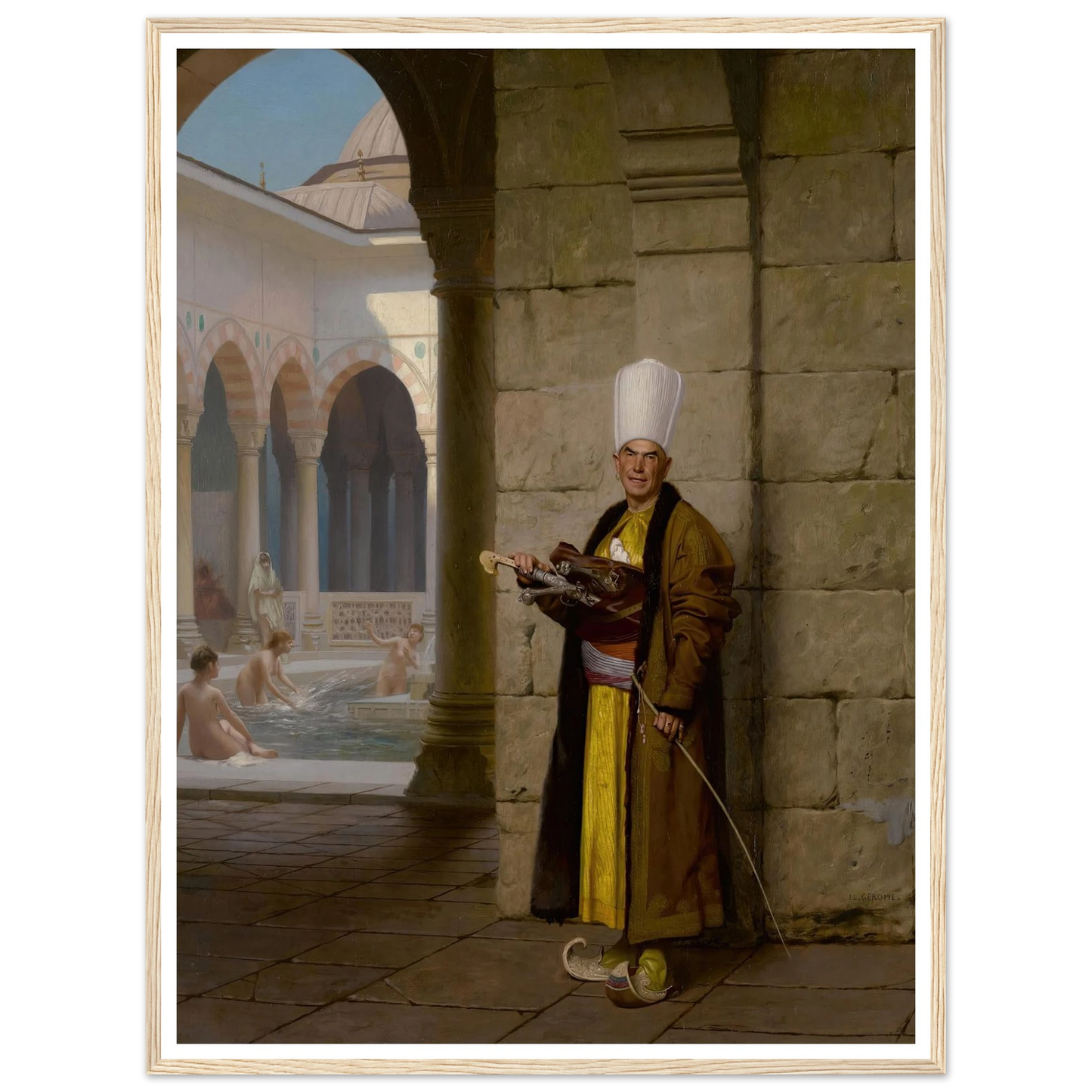 The Grand White Eunuch Art Print | Jean Leon Gerome - Framed Poster - 30x40 cm / 12x16″ - Black frame