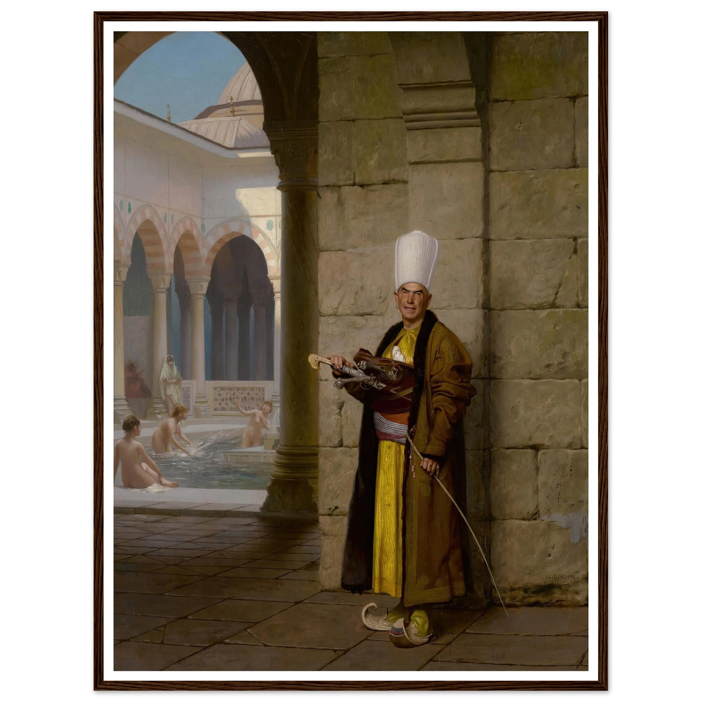 The Grand White Eunuch Art Print | Jean Leon Gerome - Framed Poster - 30x40 cm / 12x16″ - Black frame