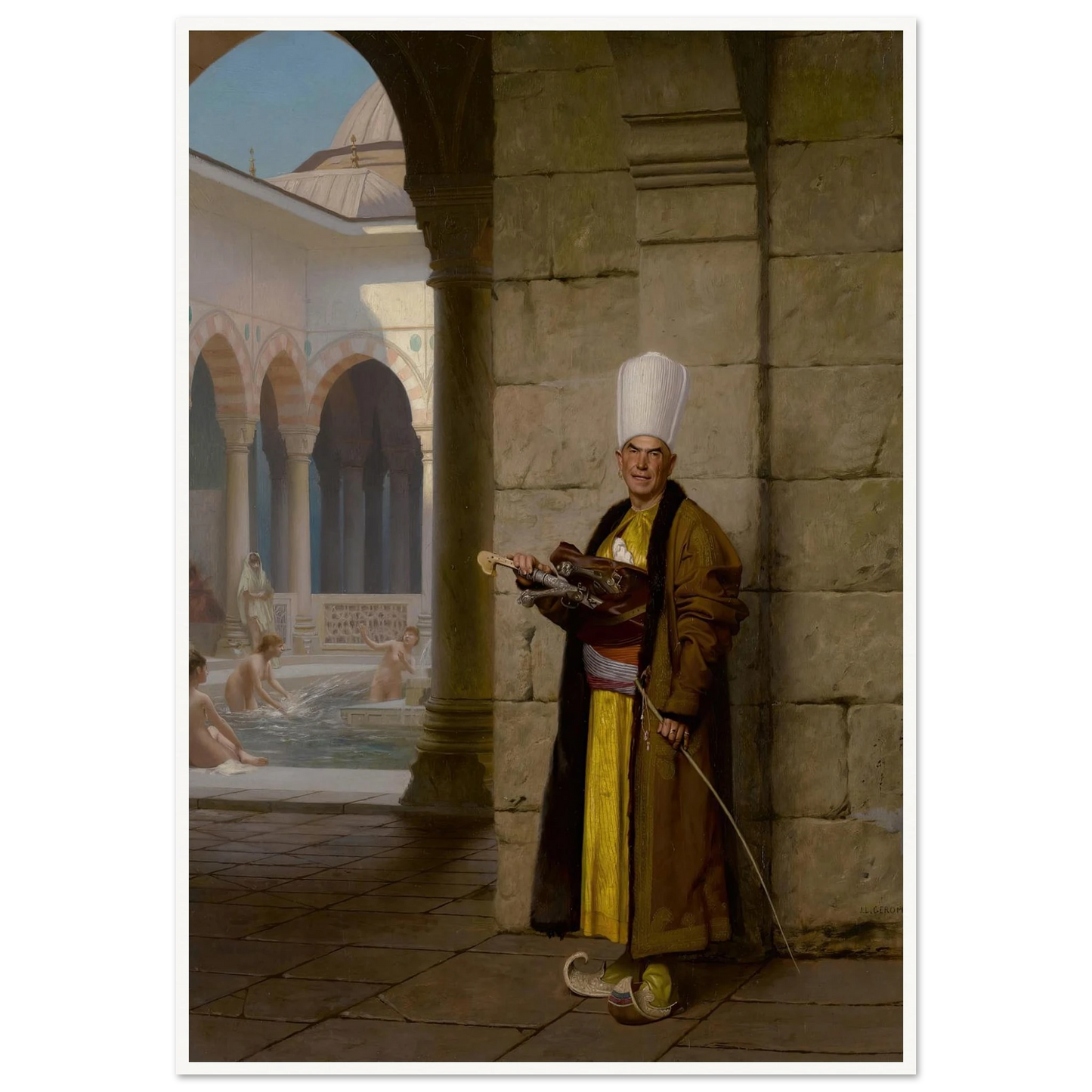 The Grand White Eunuch Art Print | Jean Leon Gerome - Framed Poster - 30x40 cm / 12x16″ - Black frame