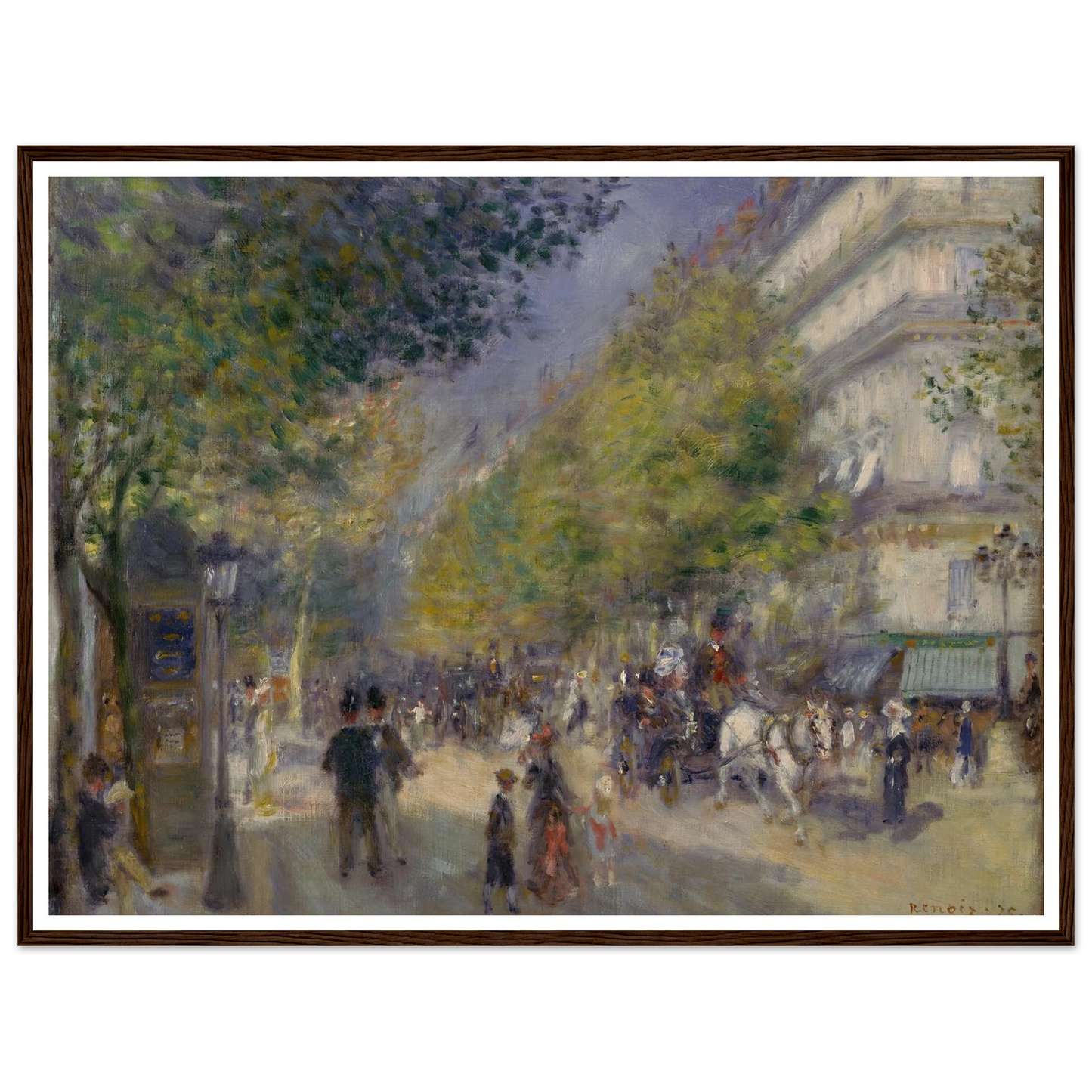 The Grands Boulevards Art Print | Pierre Auguste Renoir - Framed Poster - 30x40 cm / 12x16″ - Black frame