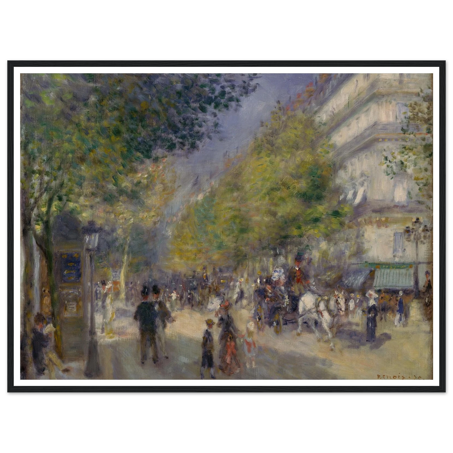 The Grands Boulevards Art Print | Pierre Auguste Renoir - Framed Poster - 30x40 cm / 12x16″ - Black frame