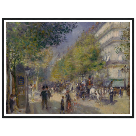 The Grands Boulevards Art Print | Pierre Auguste Renoir - Framed Poster - 30x40 cm / 12x16″ - Black frame