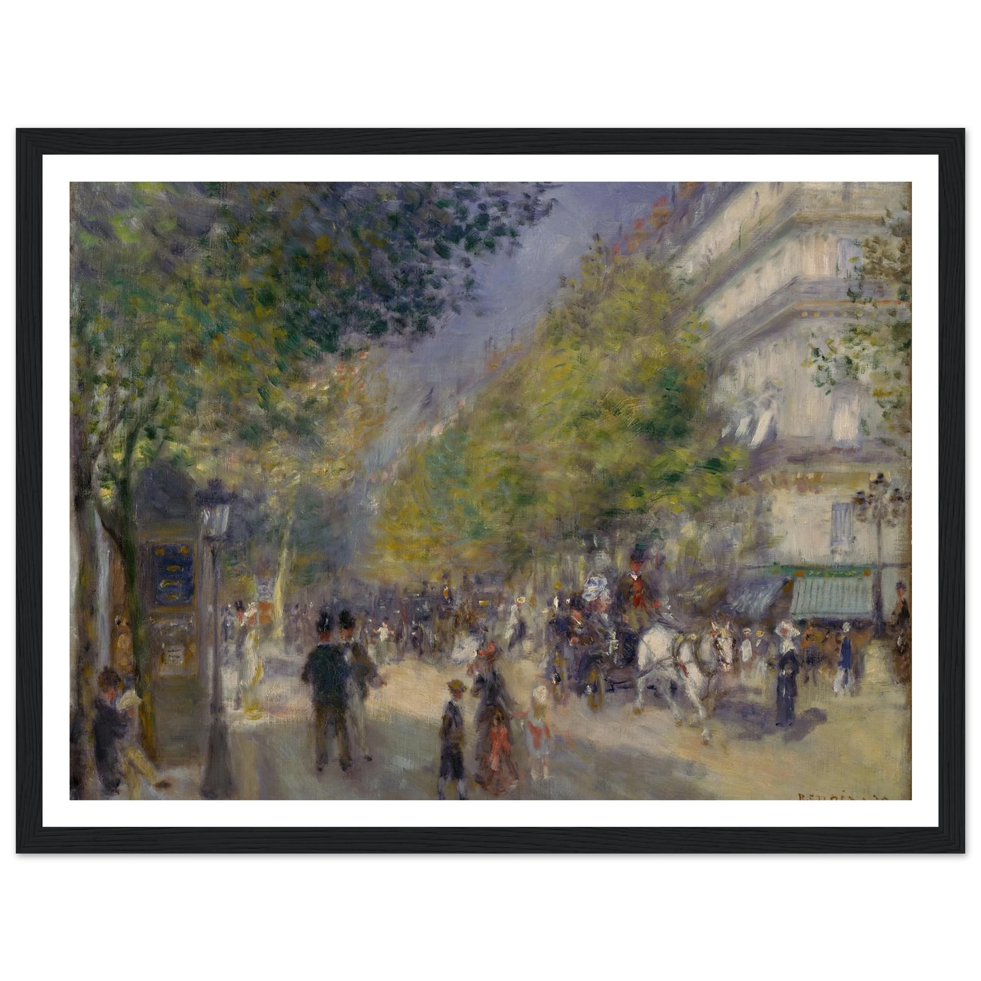 The Grands Boulevards Art Print | Pierre Auguste Renoir - Framed Poster - 30x40 cm / 12x16″ - Black frame