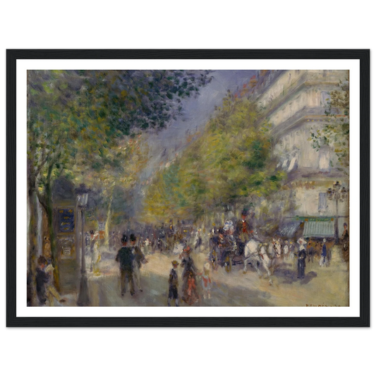 The Grands Boulevards Art Print | Pierre Auguste Renoir - Framed Poster - 30x40 cm / 12x16″ - Black frame