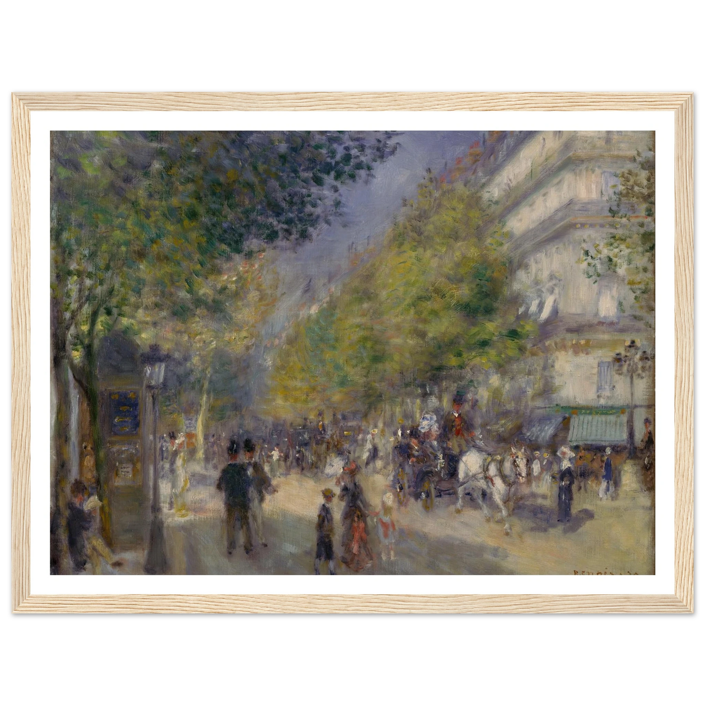 The Grands Boulevards Art Print | Pierre Auguste Renoir - Framed Poster - 30x40 cm / 12x16″ - Black frame