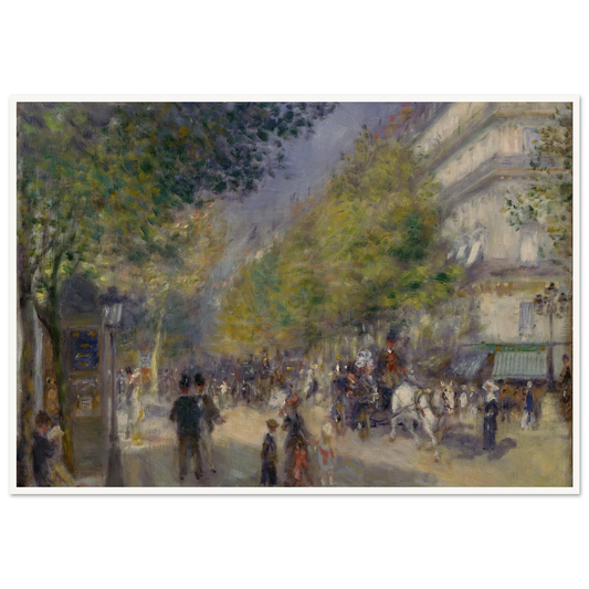 The Grands Boulevards Art Print | Pierre Auguste Renoir - Framed Poster - 30x40 cm / 12x16″ - Black frame