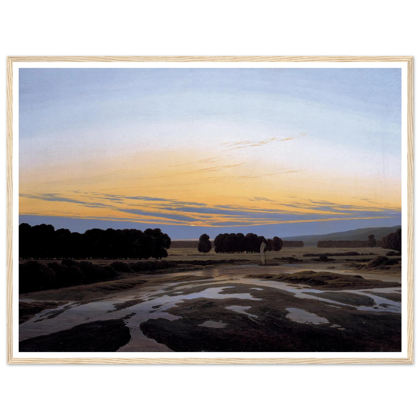 The Grosse Gehege near Dresden Art Print | Caspar David Friedrich - Framed Poster - 30x40 cm / 12x16″ - Black frame