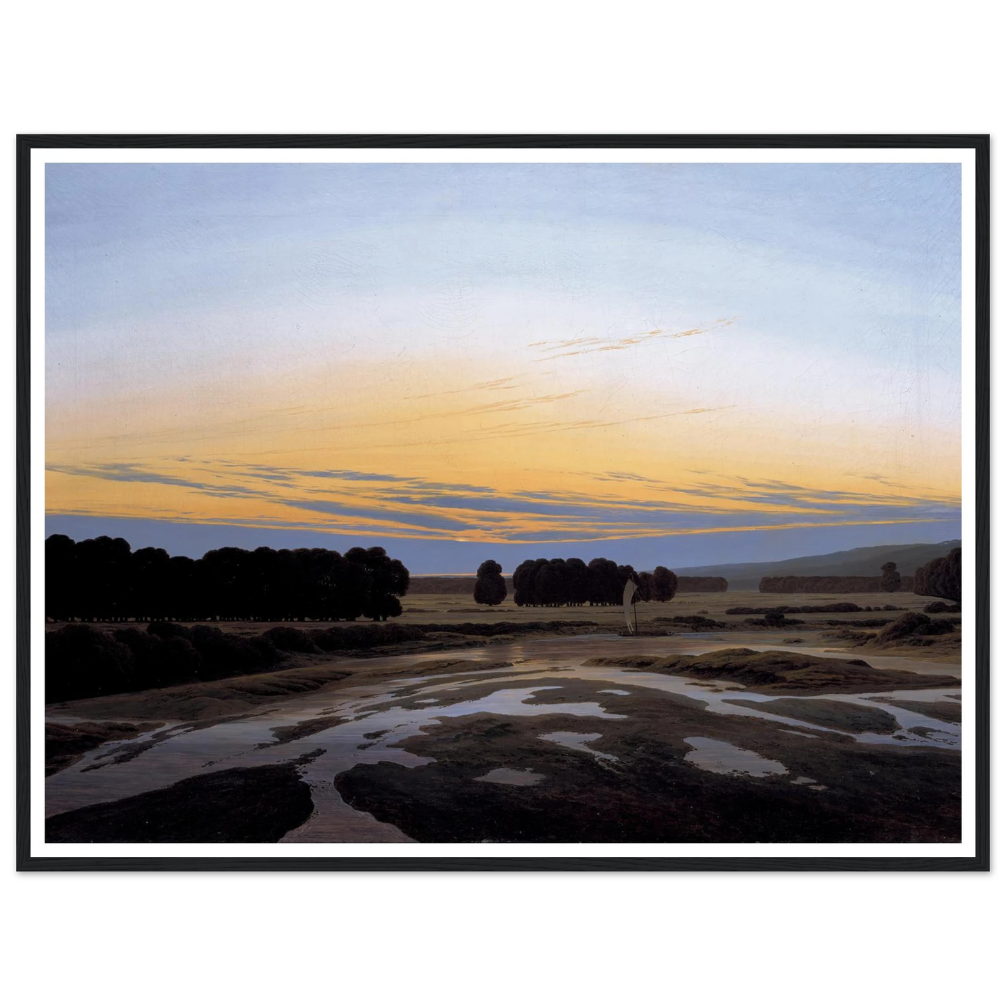 The Grosse Gehege near Dresden Art Print | Caspar David Friedrich - Framed Poster - 30x40 cm / 12x16″ - Black frame