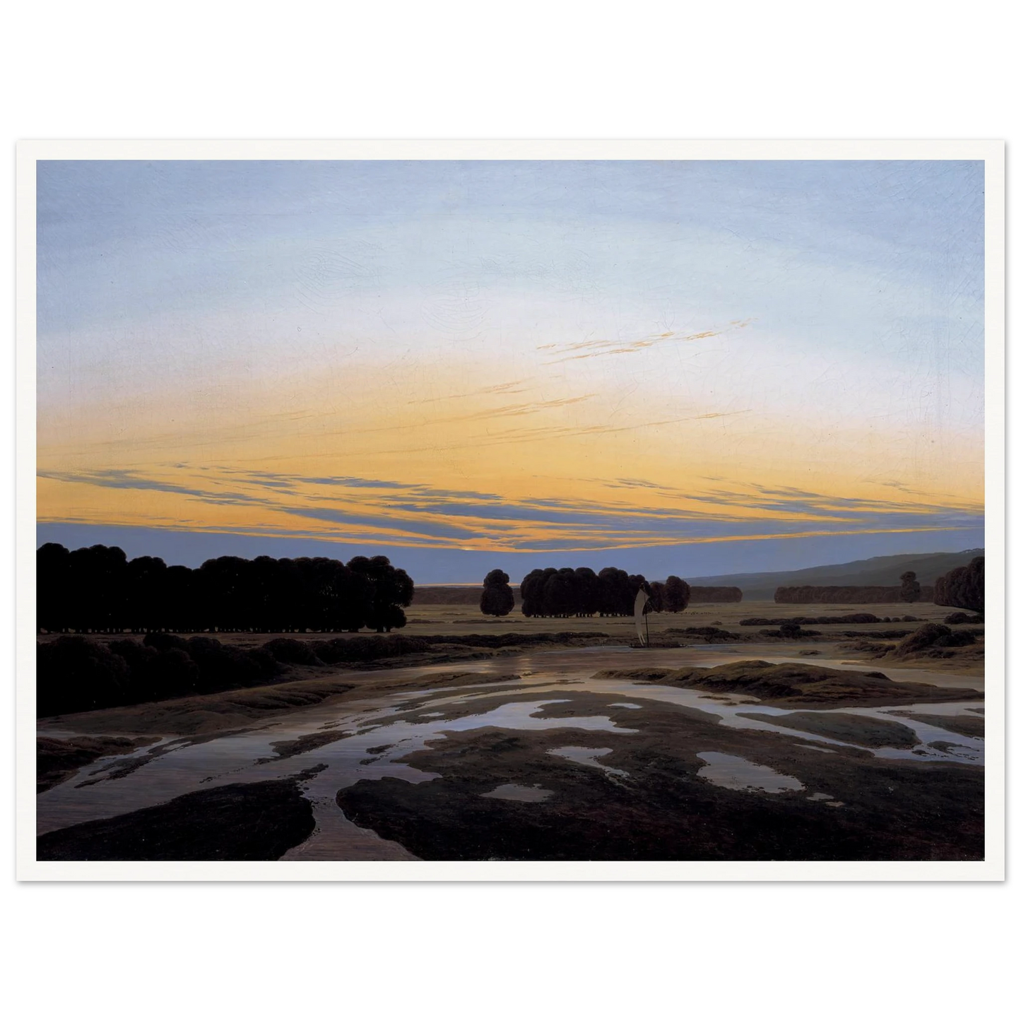 The Grosse Gehege near Dresden Art Print | Caspar David Friedrich - Framed Poster - 30x40 cm / 12x16″ - Black frame