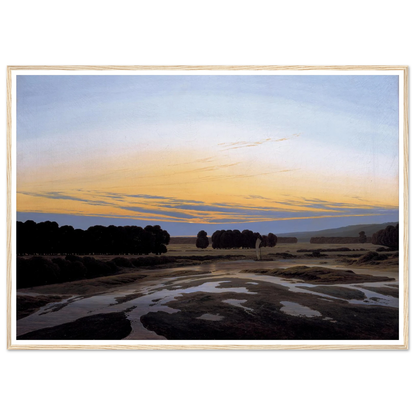 The Grosse Gehege near Dresden Art Print | Caspar David Friedrich - Framed Poster - 30x40 cm / 12x16″ - Black frame