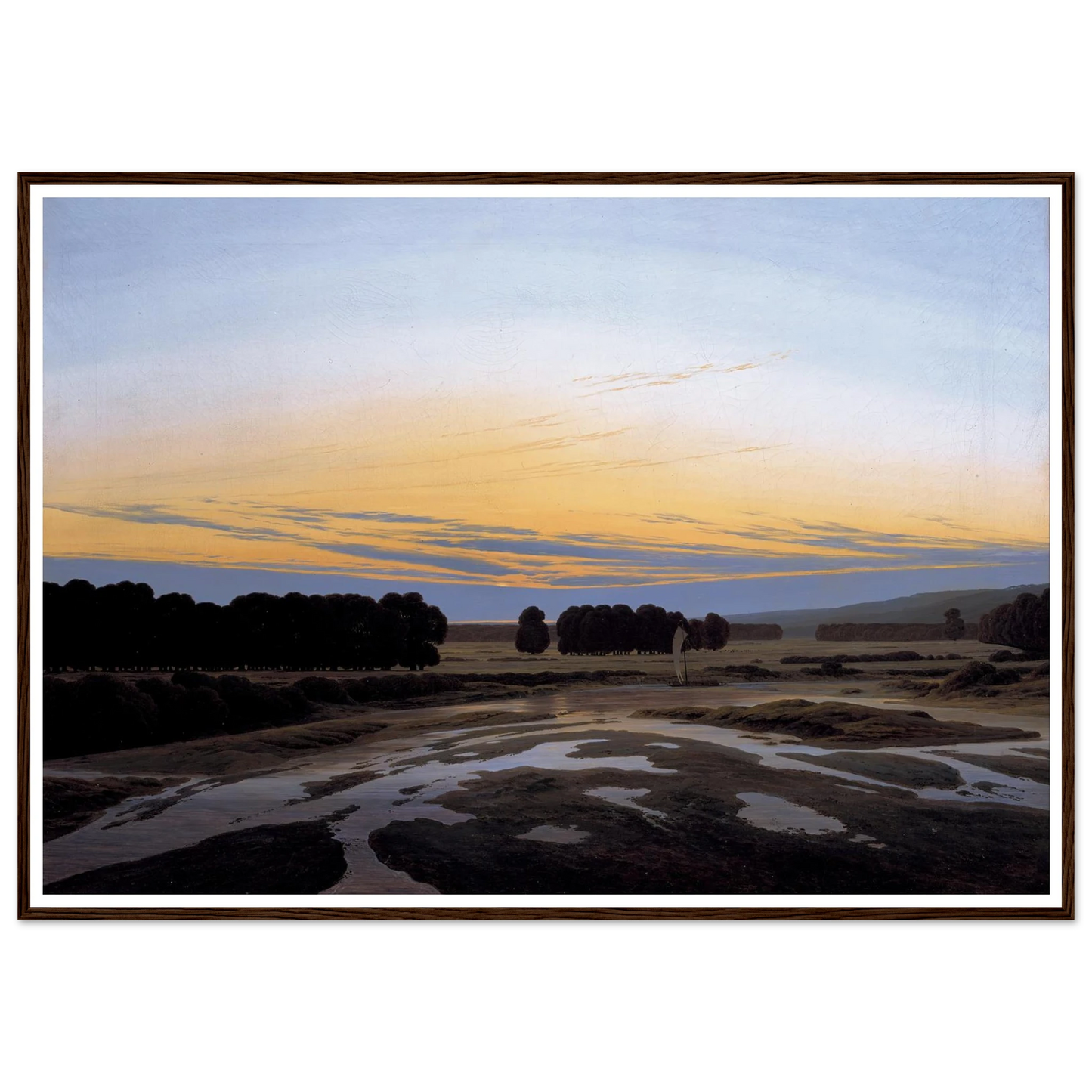 The Grosse Gehege near Dresden Art Print | Caspar David Friedrich - Framed Poster - 30x40 cm / 12x16″ - Black frame