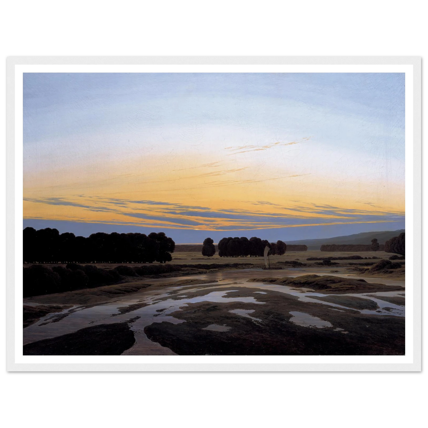 The Grosse Gehege near Dresden Art Print | Caspar David Friedrich - Framed Poster - 30x40 cm / 12x16″ - Black frame