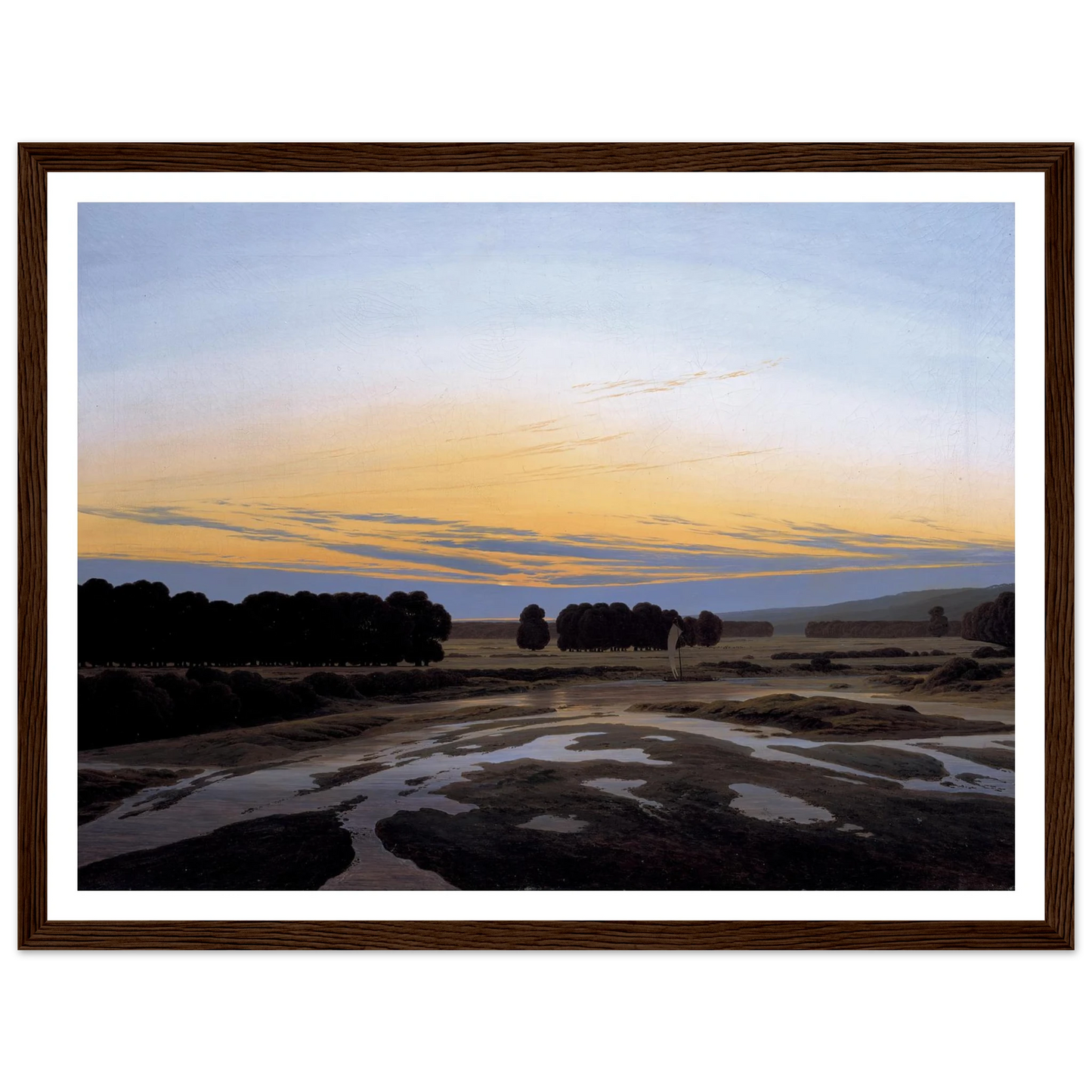 The Grosse Gehege near Dresden Art Print | Caspar David Friedrich - Framed Poster - 30x40 cm / 12x16″ - Black frame
