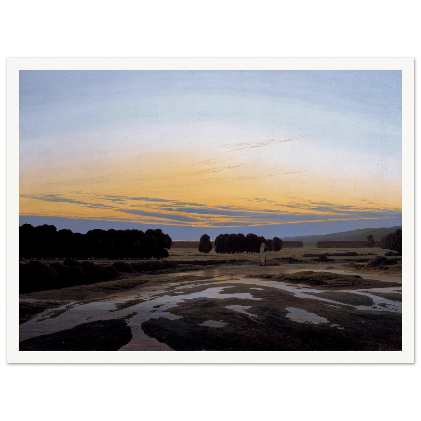 The Grosse Gehege near Dresden Art Print | Caspar David Friedrich - Framed Poster - 30x40 cm / 12x16″ - Black frame