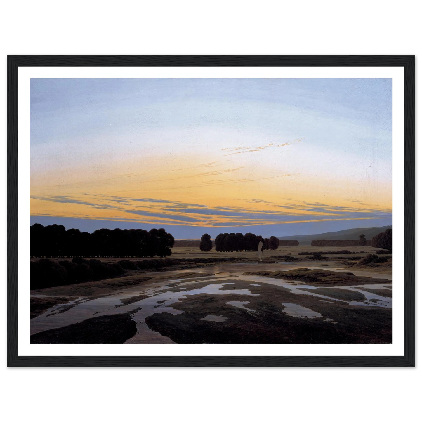 The Grosse Gehege near Dresden Art Print | Caspar David Friedrich - Framed Poster - 30x40 cm / 12x16″ - Black frame