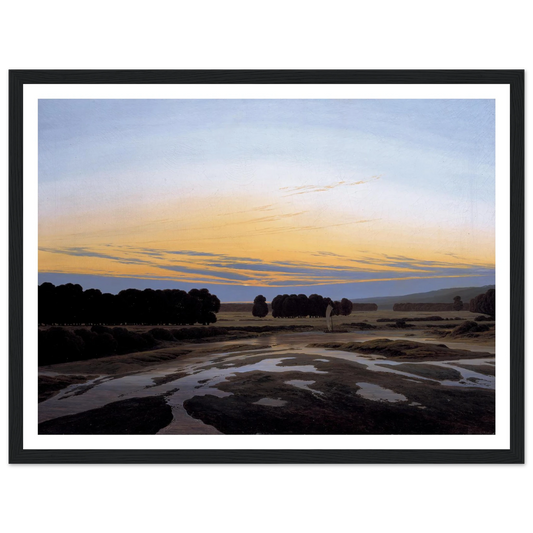 The Grosse Gehege near Dresden Art Print | Caspar David Friedrich - Framed Poster - 30x40 cm / 12x16″ - Black frame