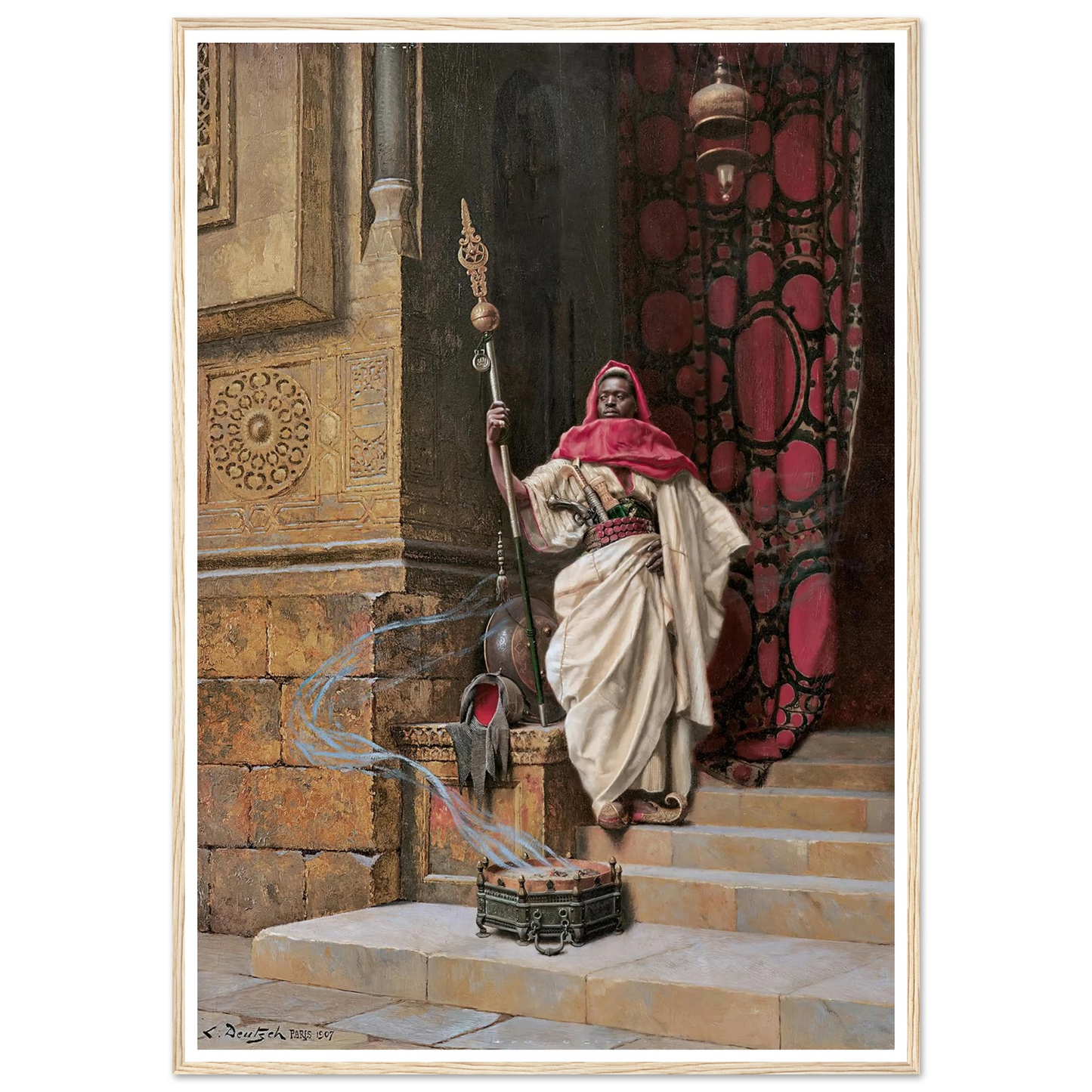 The Guard (1907) Art Print | Ludwig Deutsch - Framed Poster - 30x40 cm / 12x16″ - Black frame