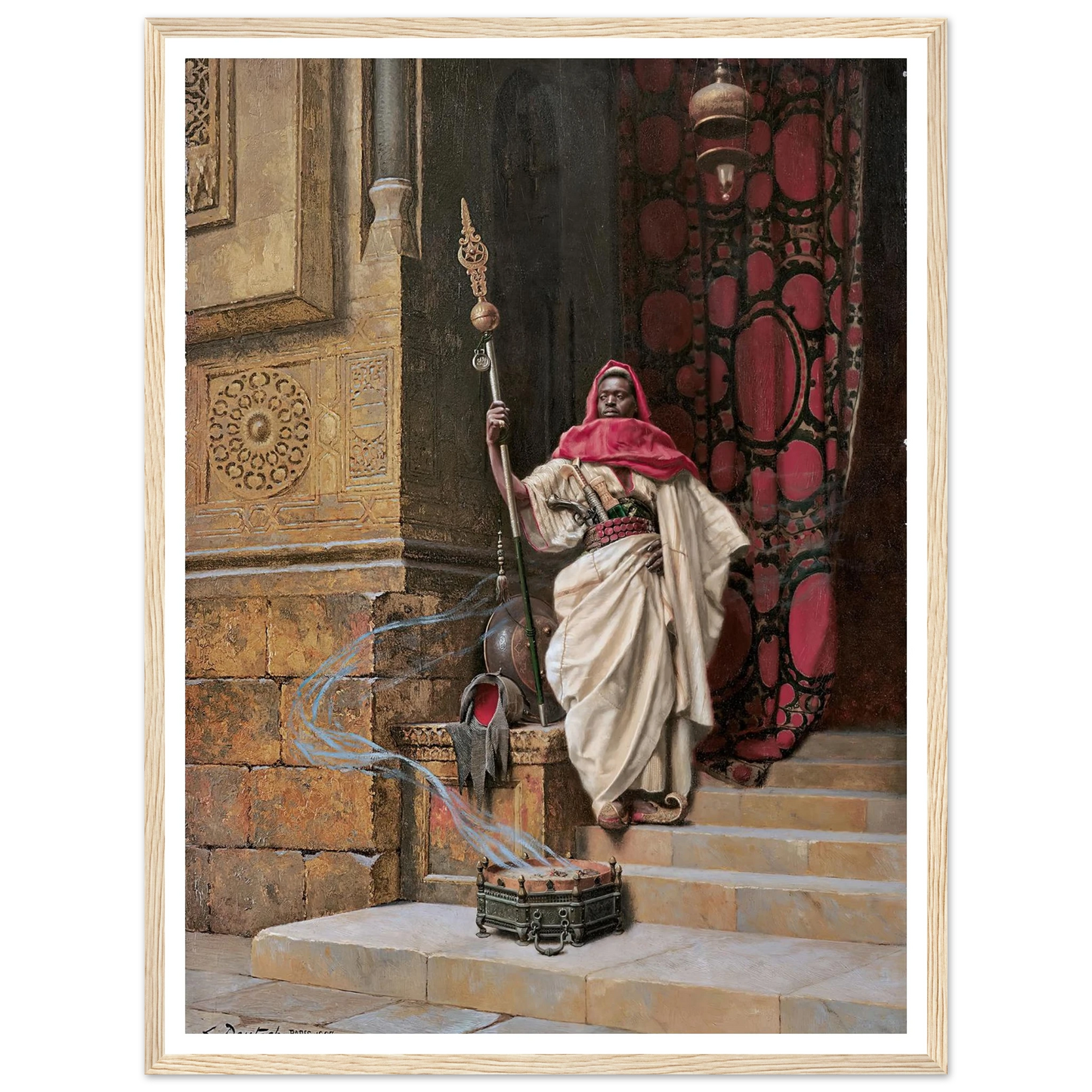 The Guard (1907) Art Print | Ludwig Deutsch - Framed Poster - 30x40 cm / 12x16″ - Black frame
