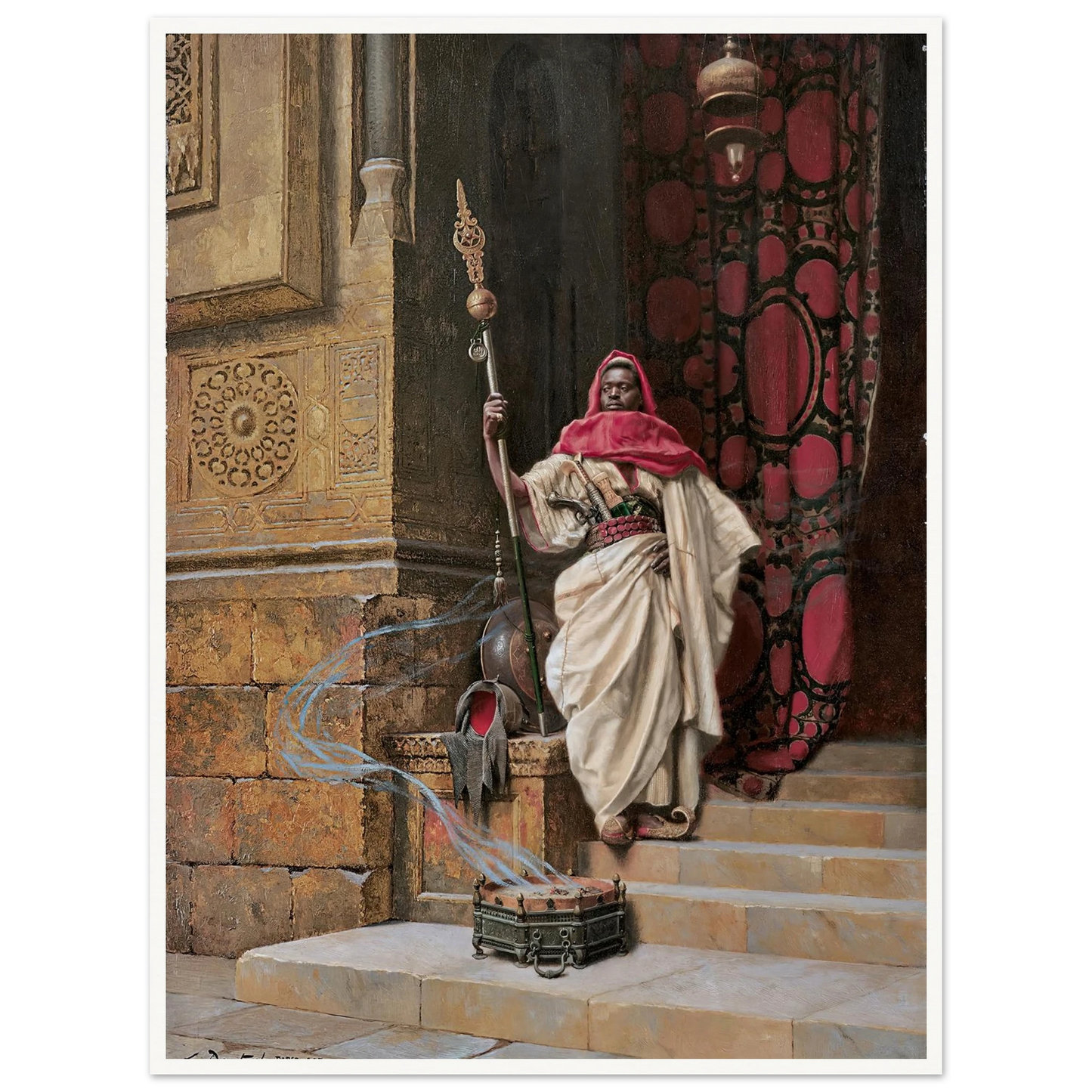 The Guard (1907) Art Print | Ludwig Deutsch - Framed Poster - 30x40 cm / 12x16″ - Black frame