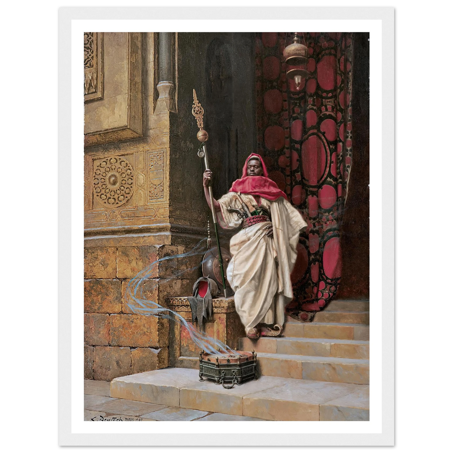 The Guard (1907) Art Print | Ludwig Deutsch - Framed Poster - 30x40 cm / 12x16″ - Black frame